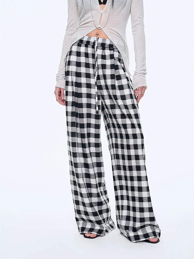 Plaid Wide-Leg Pants - Image 2