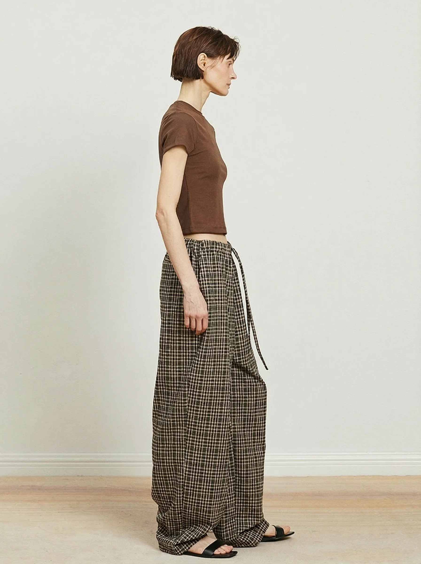 Plaid Wool-Blend Wide-Leg Pants - Image 2