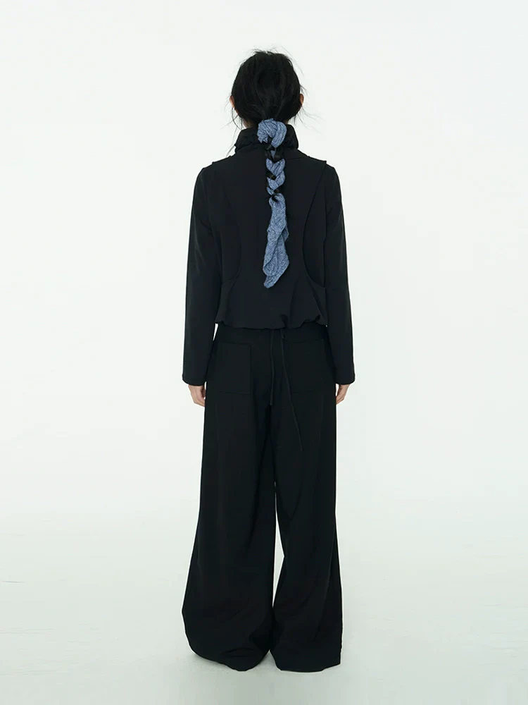 Plaid Wool Wide-Leg Trousers