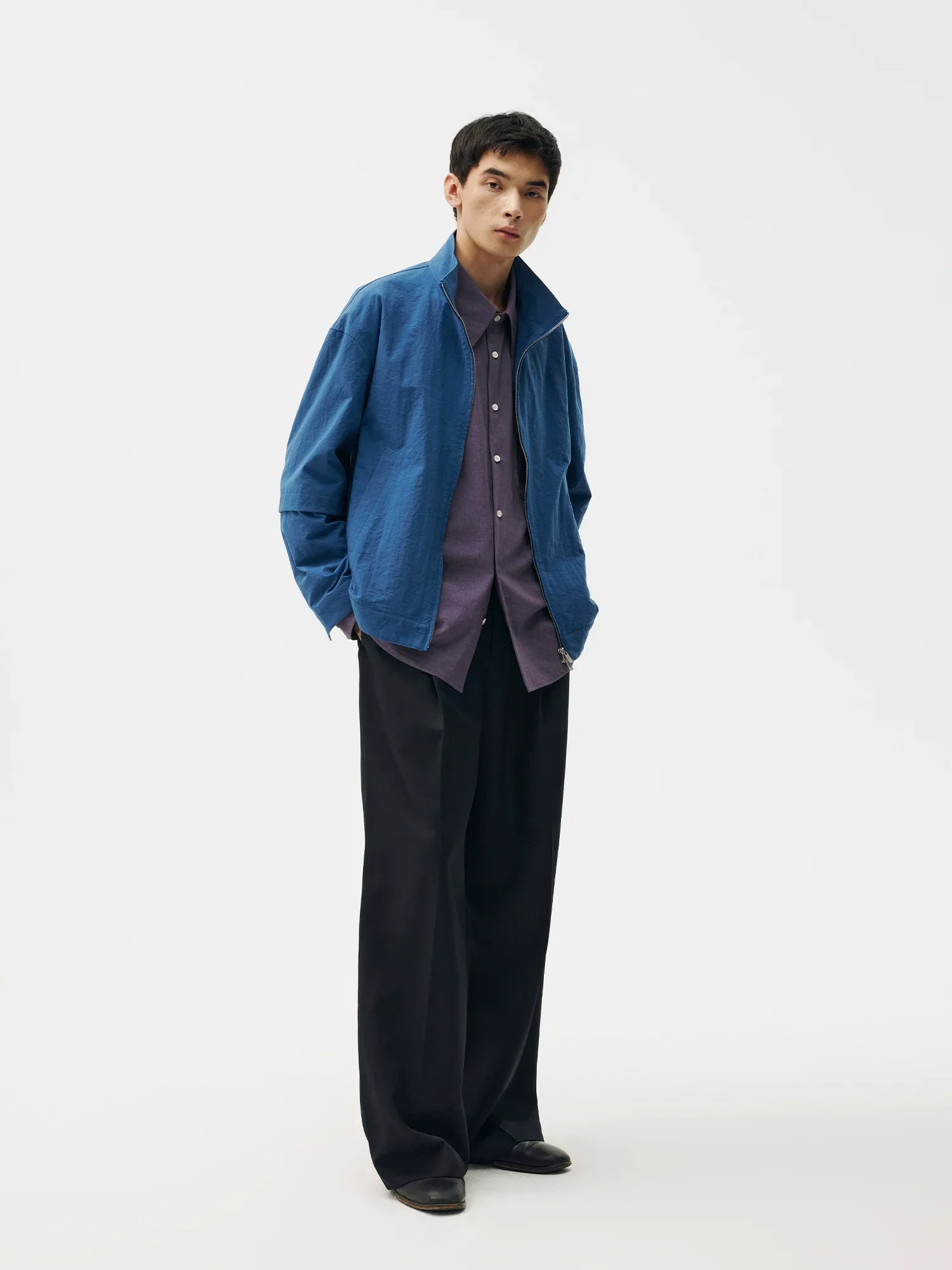Plant-Dyed Stand-Collar Zip Jacket - Image 3