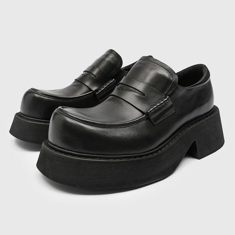 Platform Leather Penny Loafers - Image 7