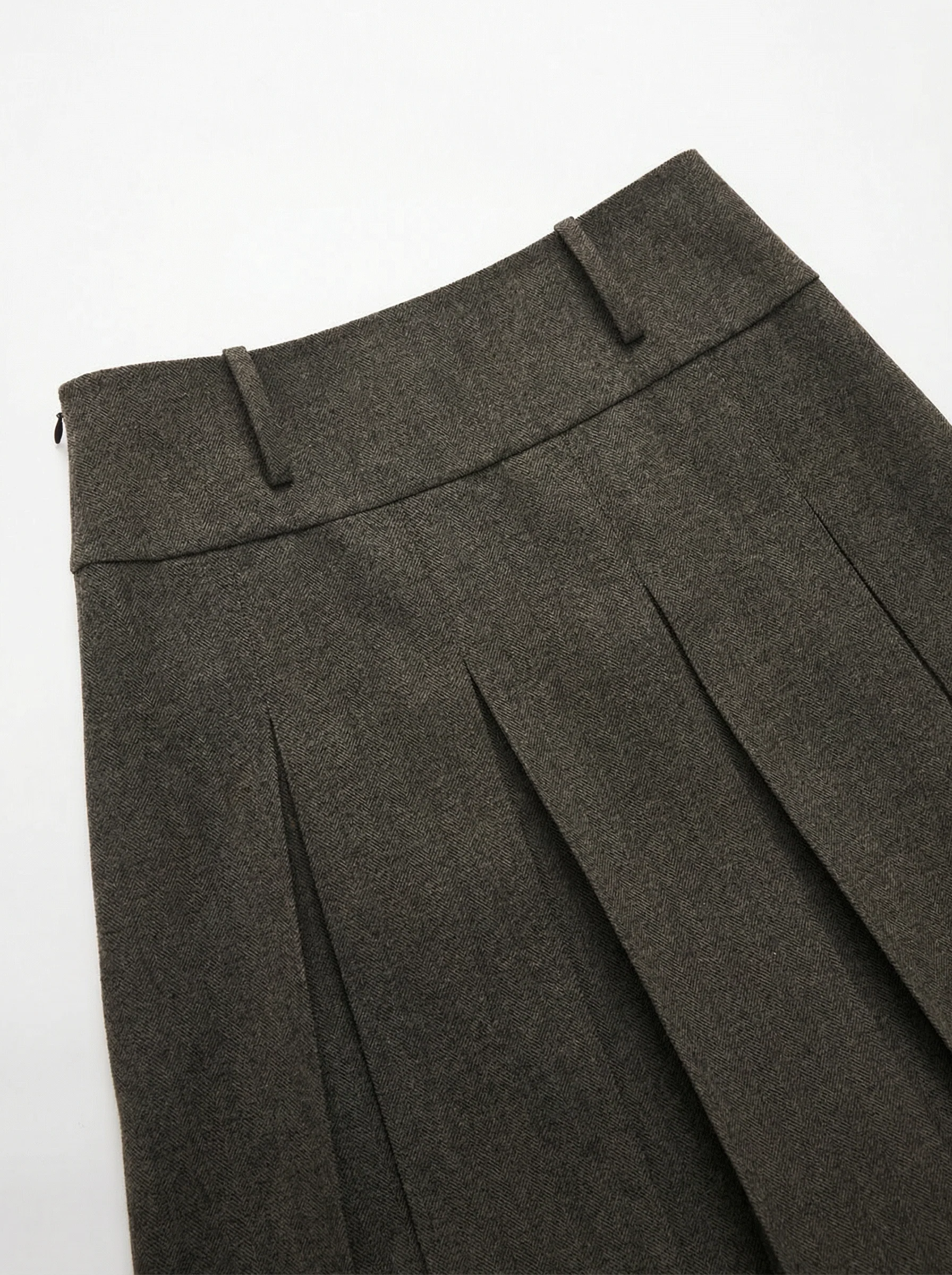 Pleated A-Line Midi Skirt