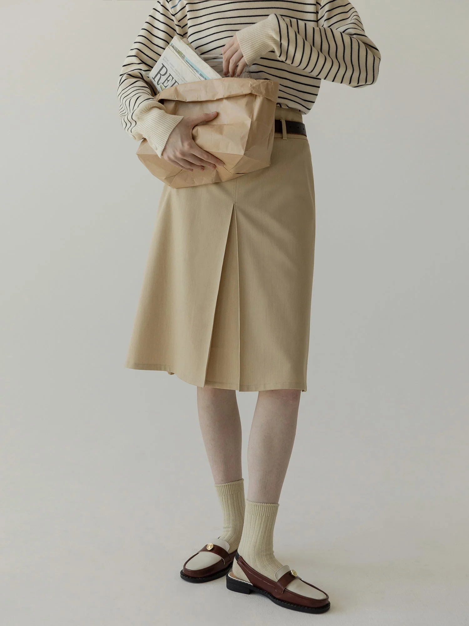 Pleated A-Line Skirt - Image 3