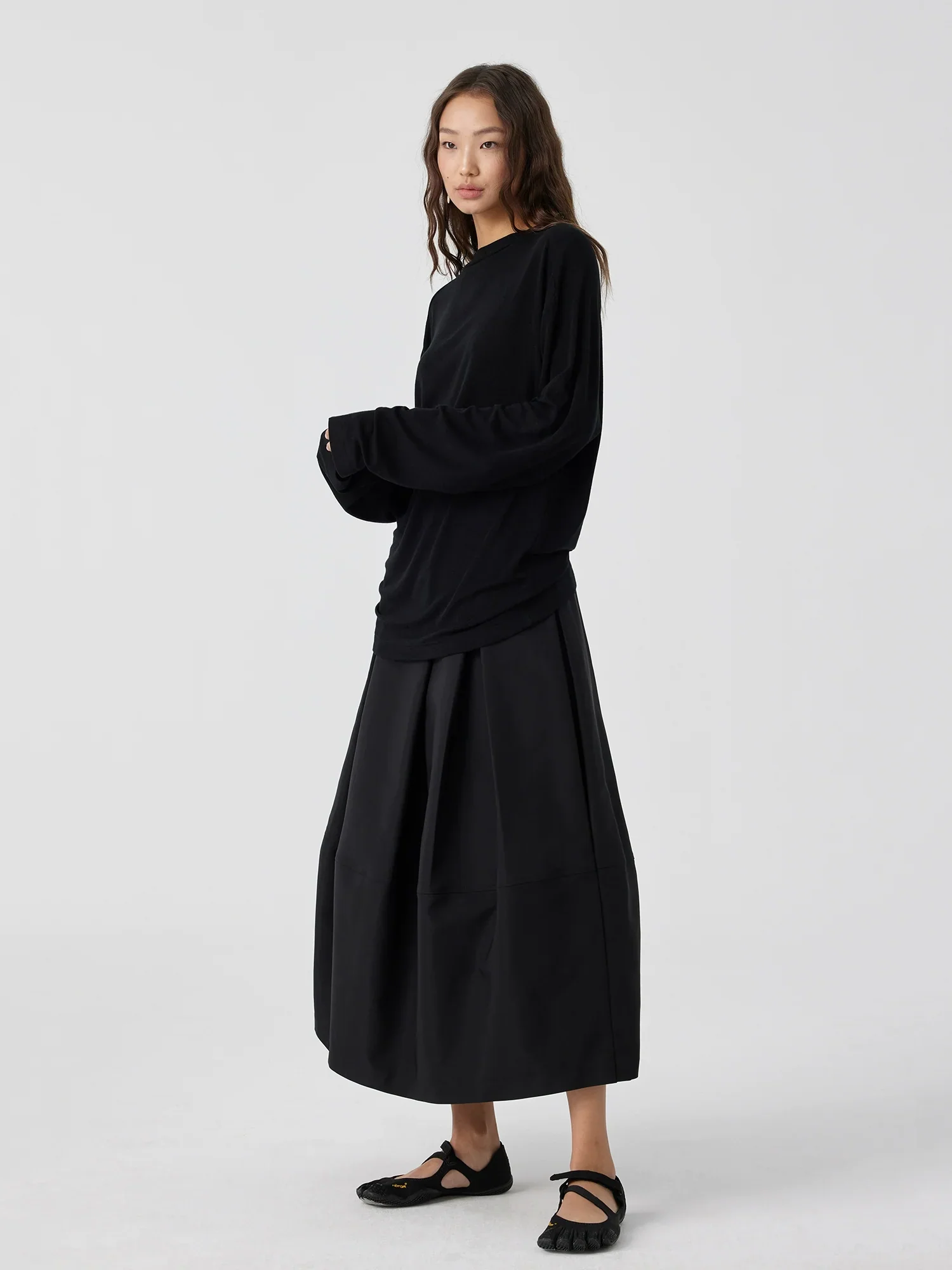 Pleated Balloon Midi Skirt - Image 2