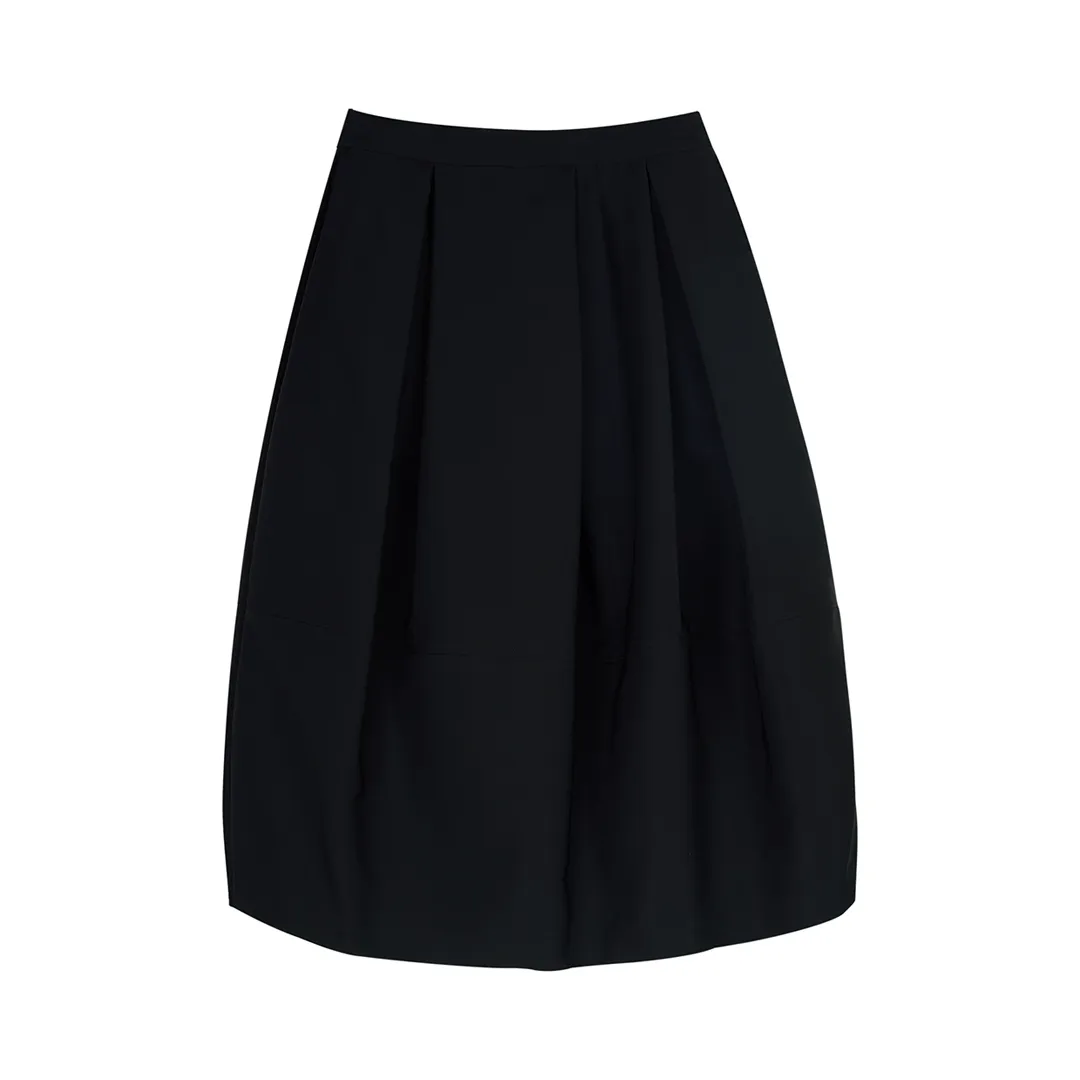 Pleated Balloon Midi Skirt - Image 7