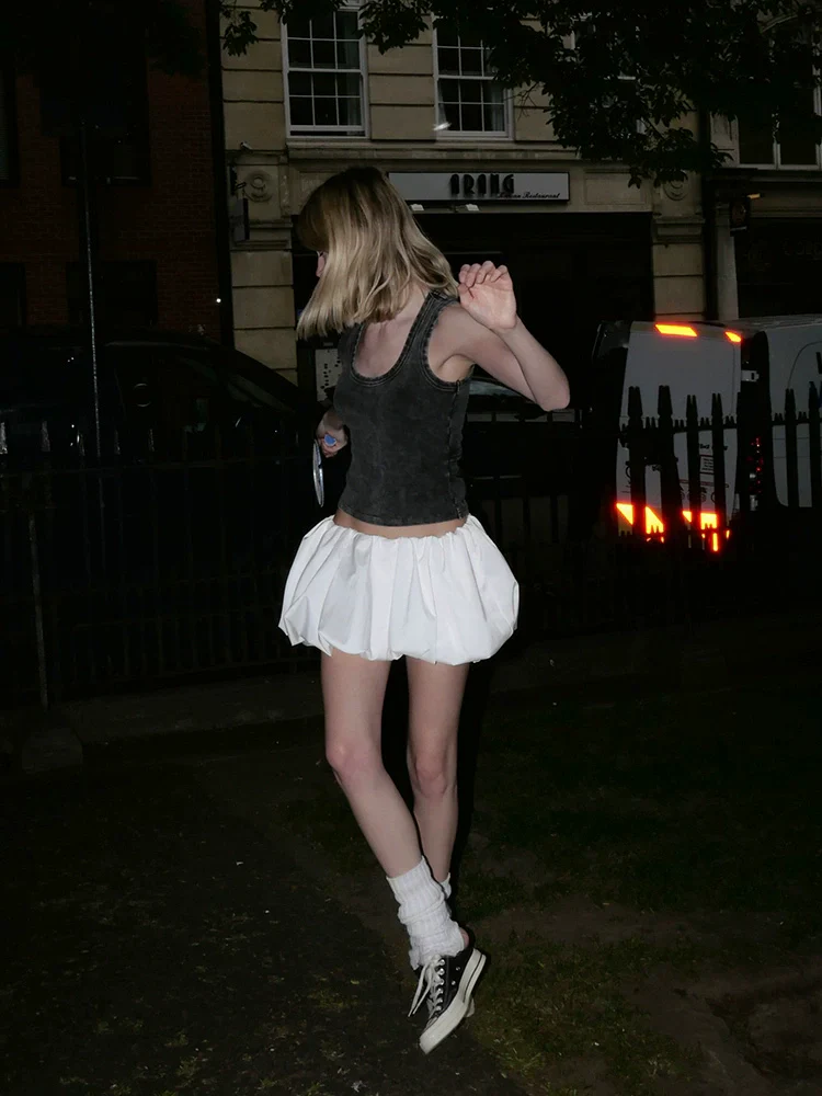 Pleated Bubble Mini Skirt - Image 2