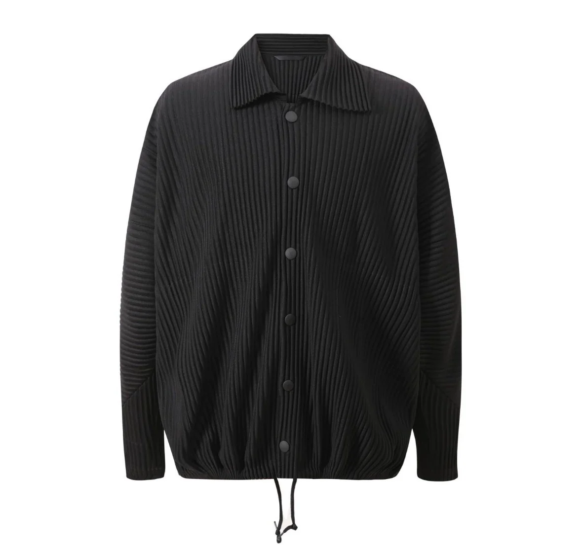 Pleated Button-Down Shirt Jacket