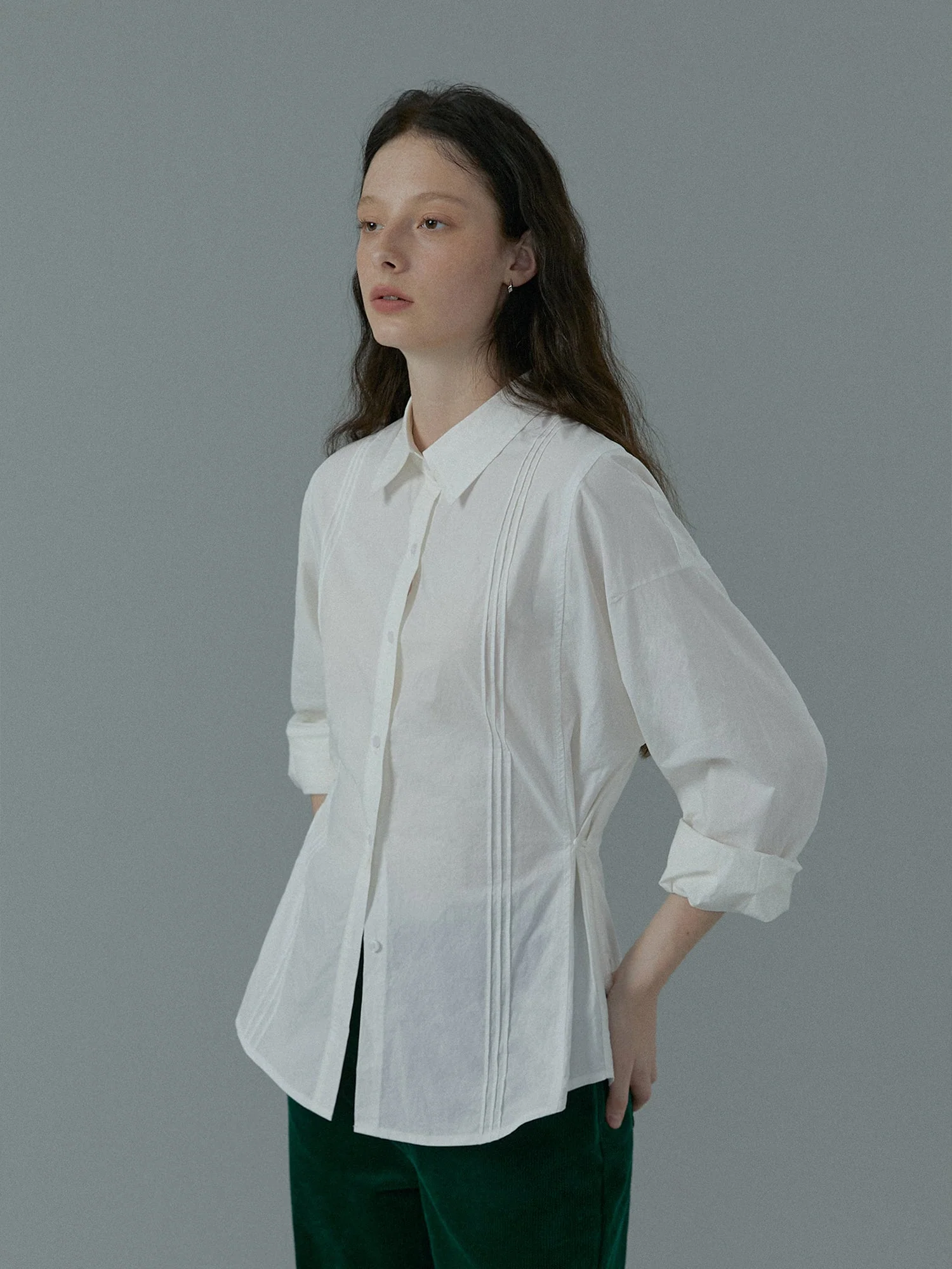 Pleated Cotton Shirt - Image 3