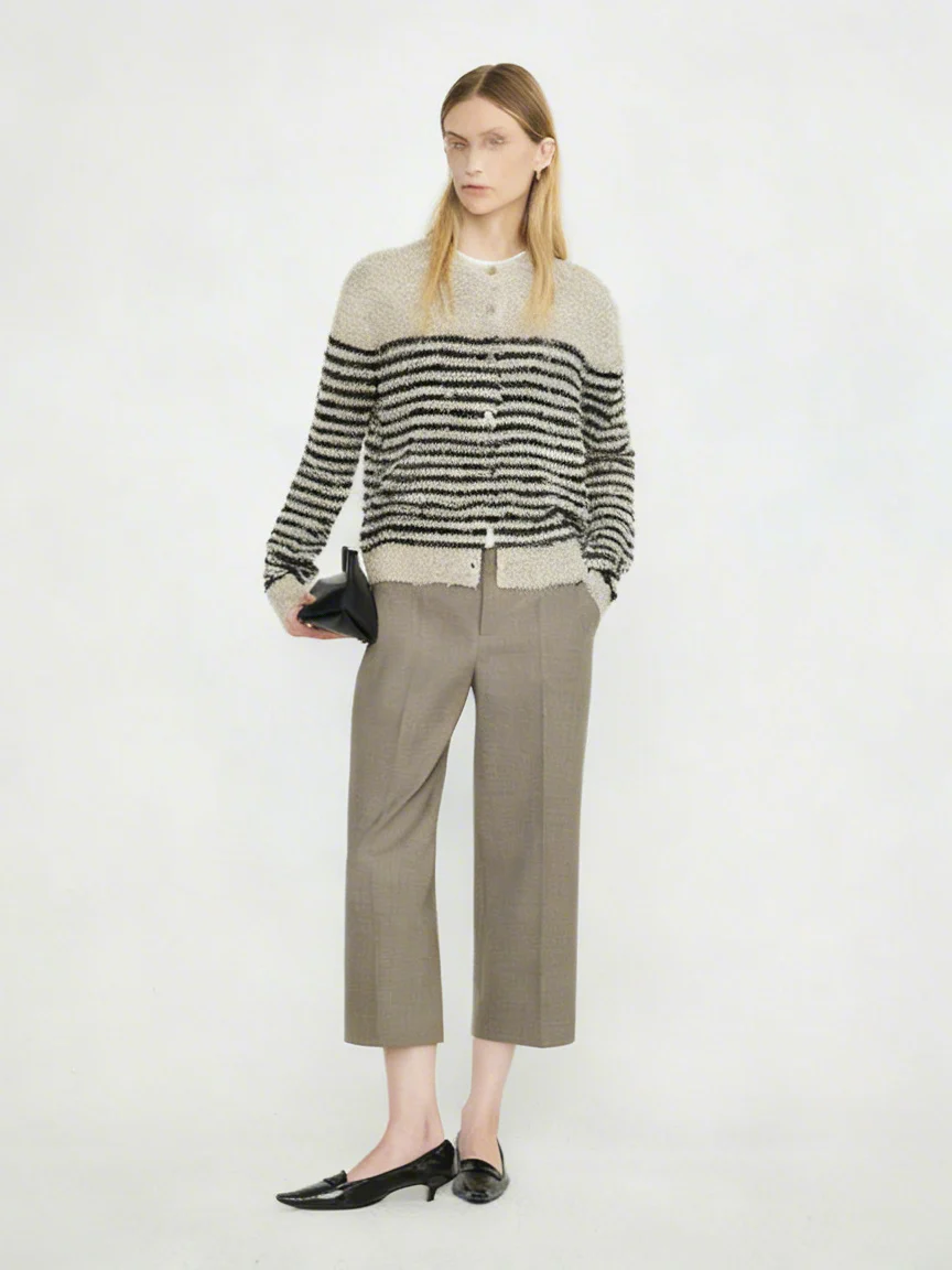 Pleated Cropped Trousers - Image 3