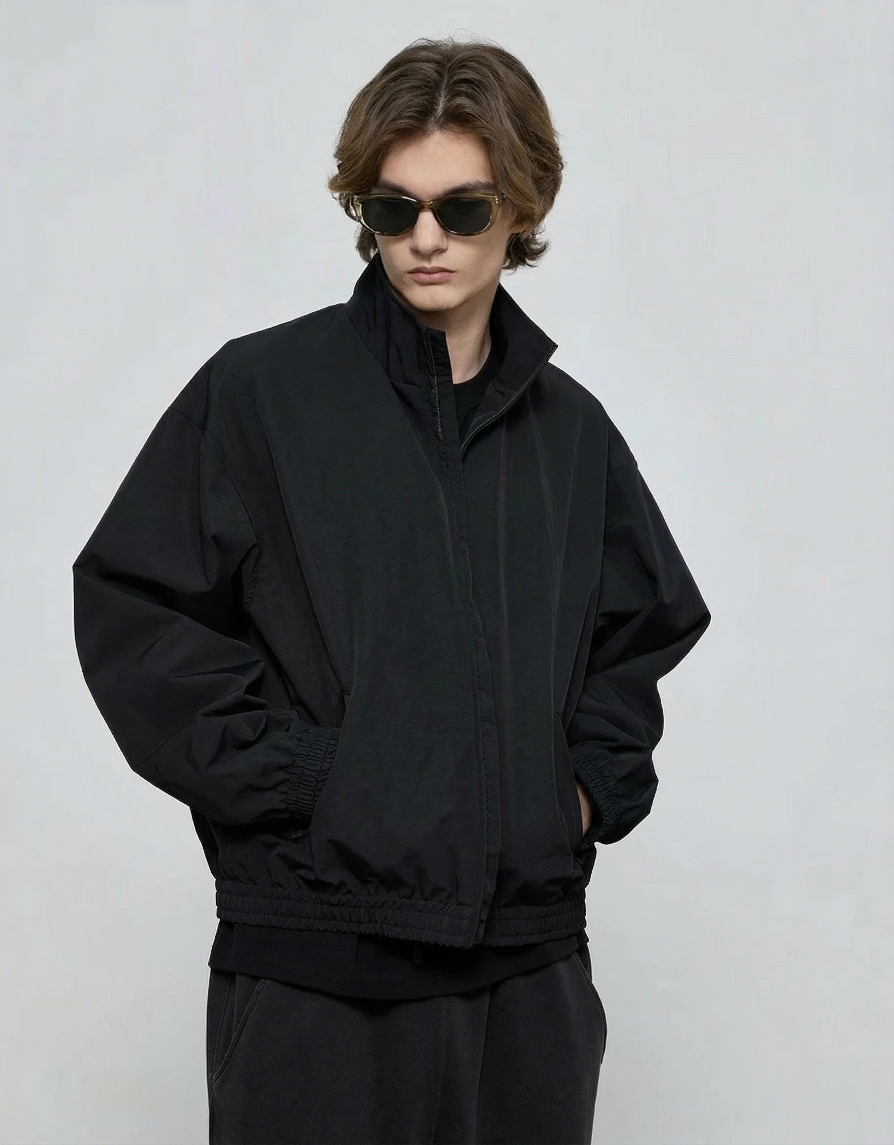 Pleated Double-Layer Nylon Jacket - Image 17