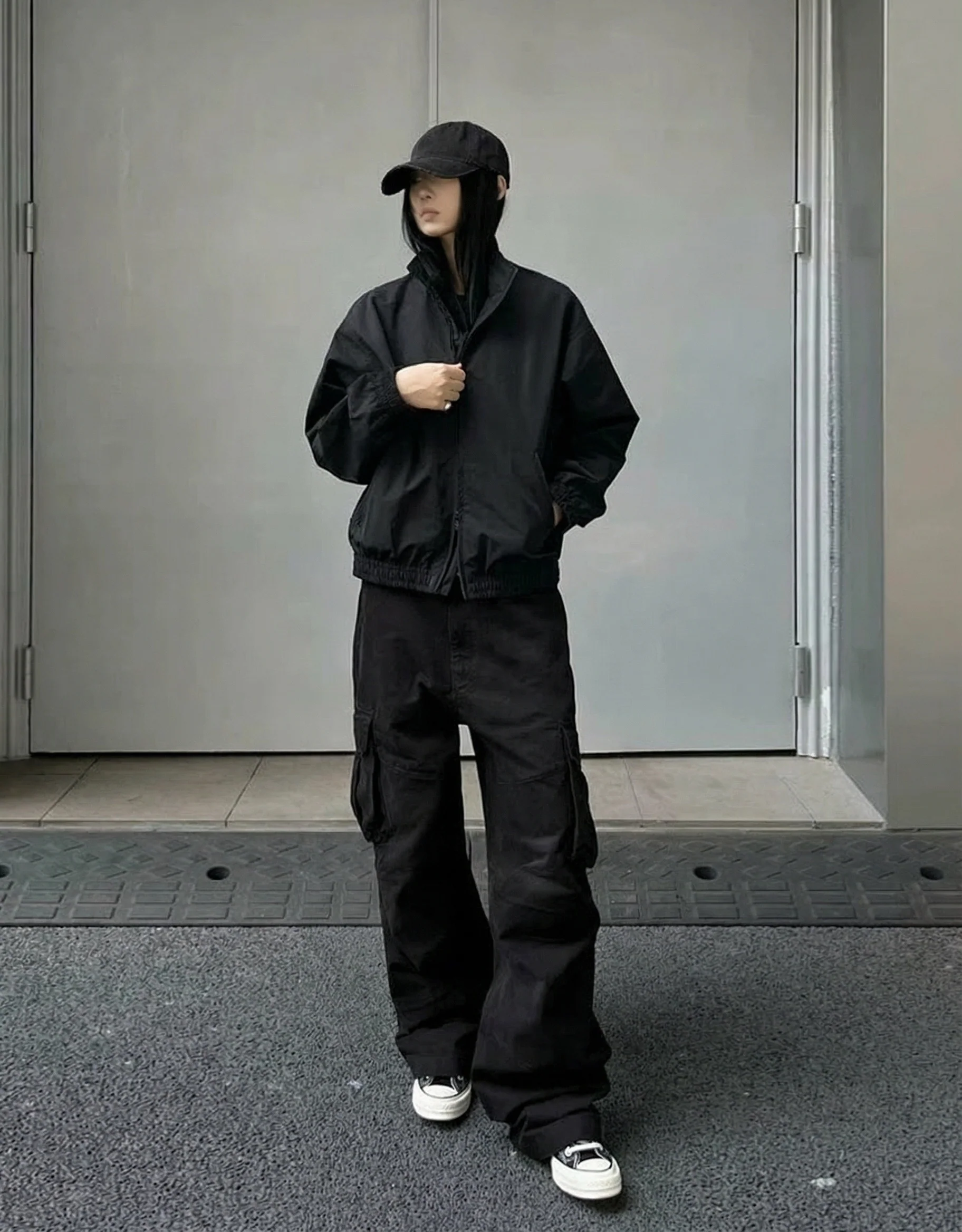 Pleated Double-Layer Nylon Jacket - Image 19