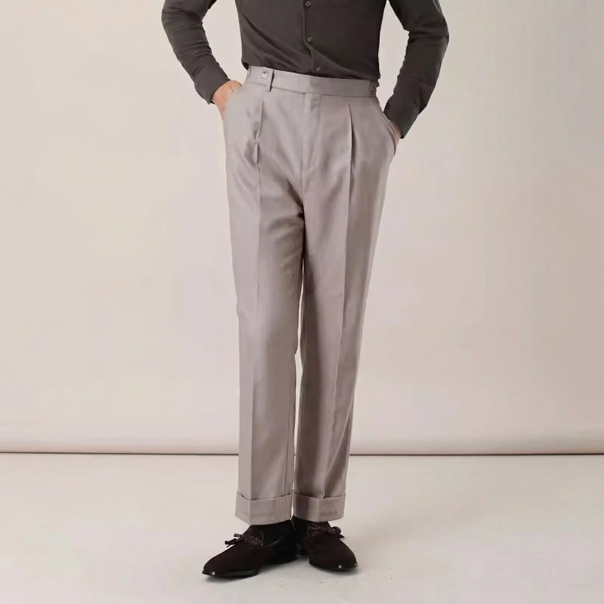 Pleated High-Waisted Trousers - Image 10