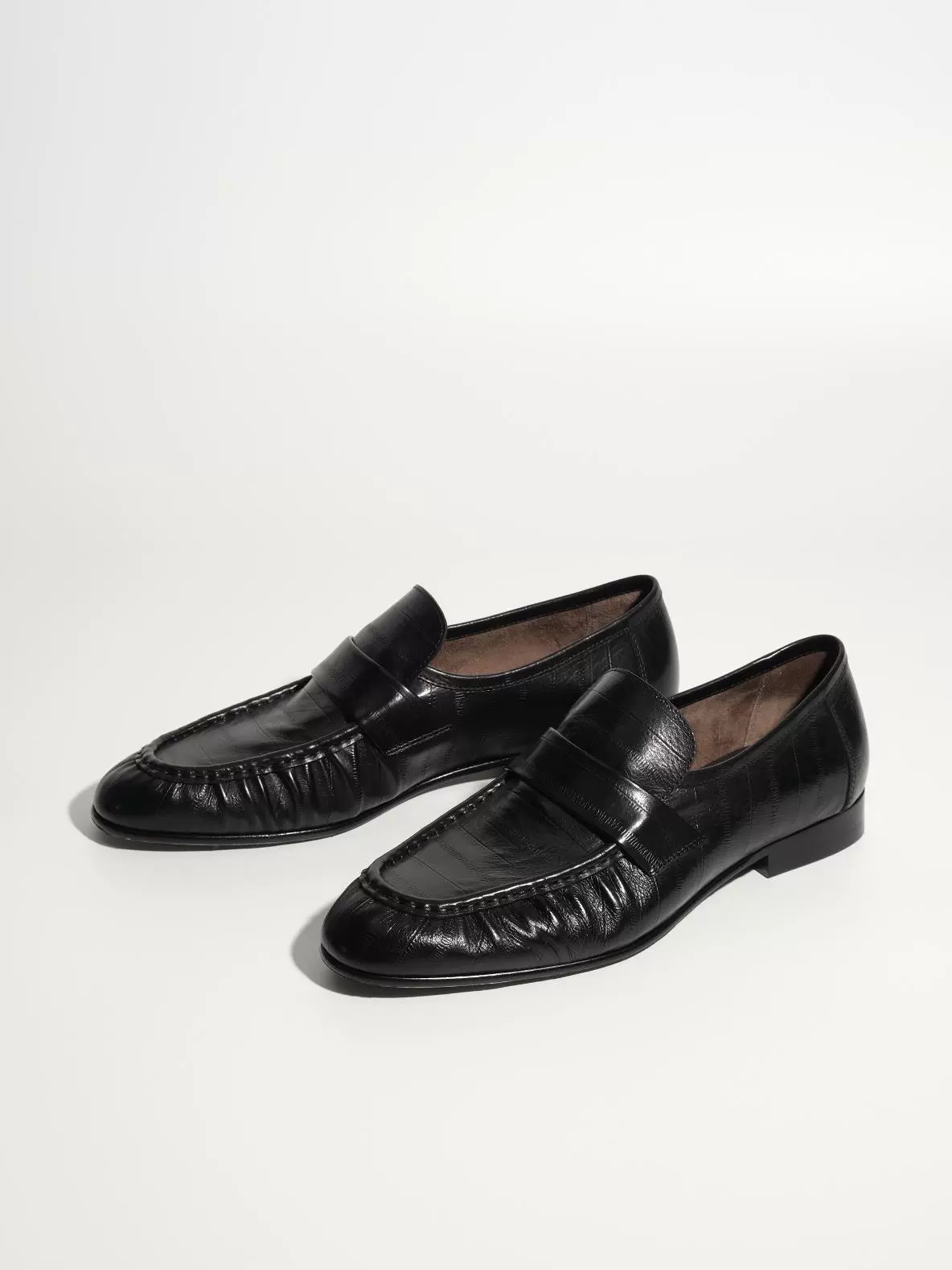 Pleated Leather Penny Loafers - Image 2