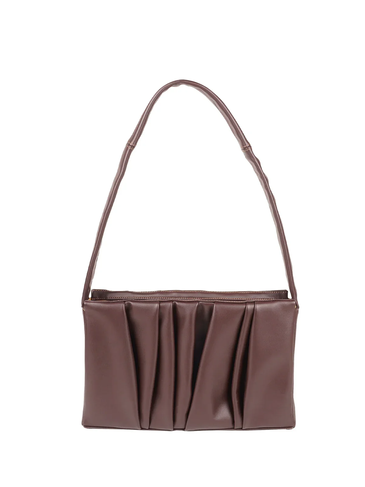 Pleated Leather Shoulder Bag - Image 5
