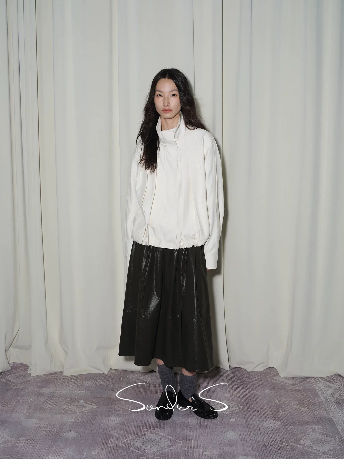 Pleated Lyocell Balloon Jacket - Image 2
