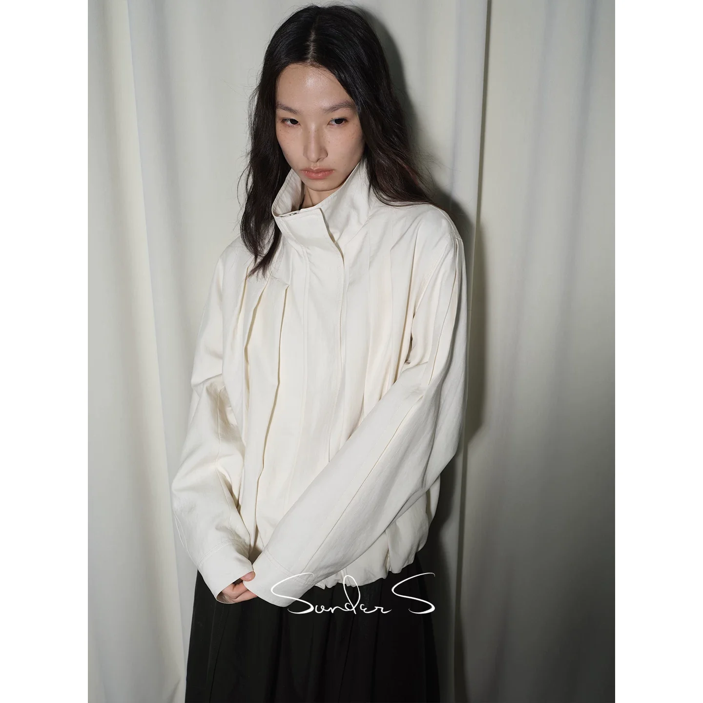 Pleated Lyocell Balloon Jacket - Image 6