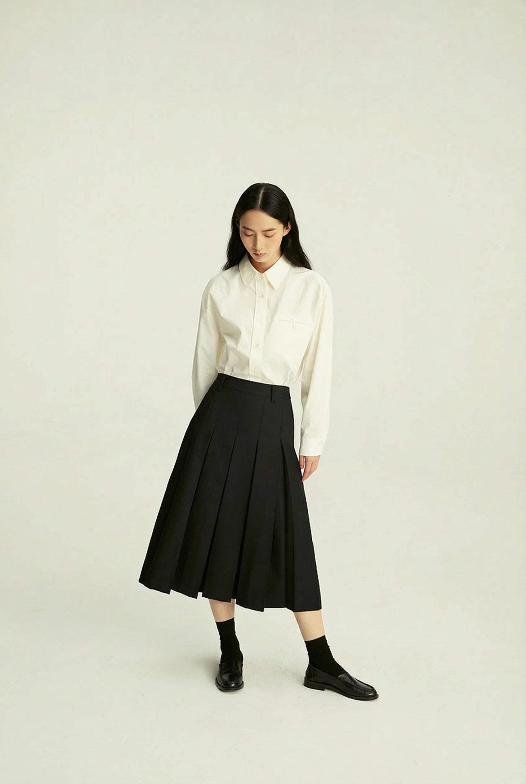 Pleated Midi Skirt - Image 3