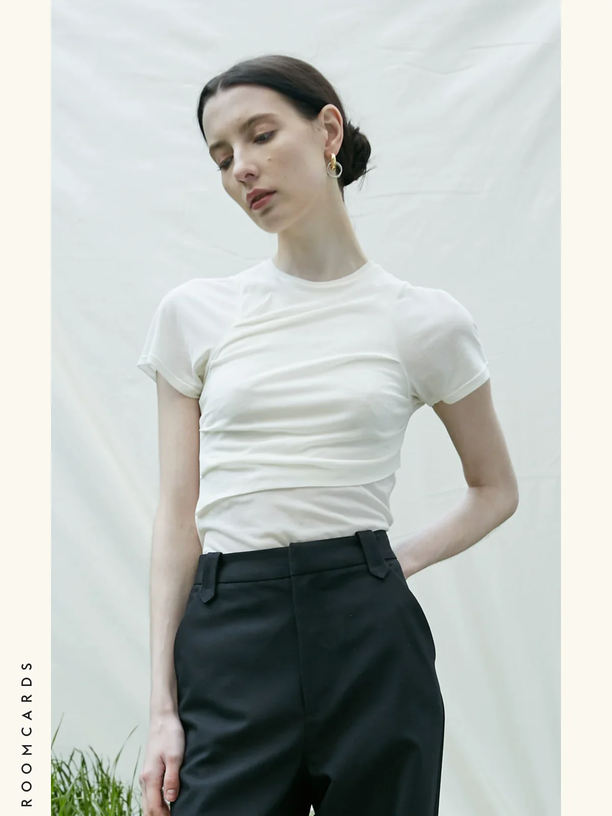 Pleated Semi-Sheer Knit Tee - Image 4