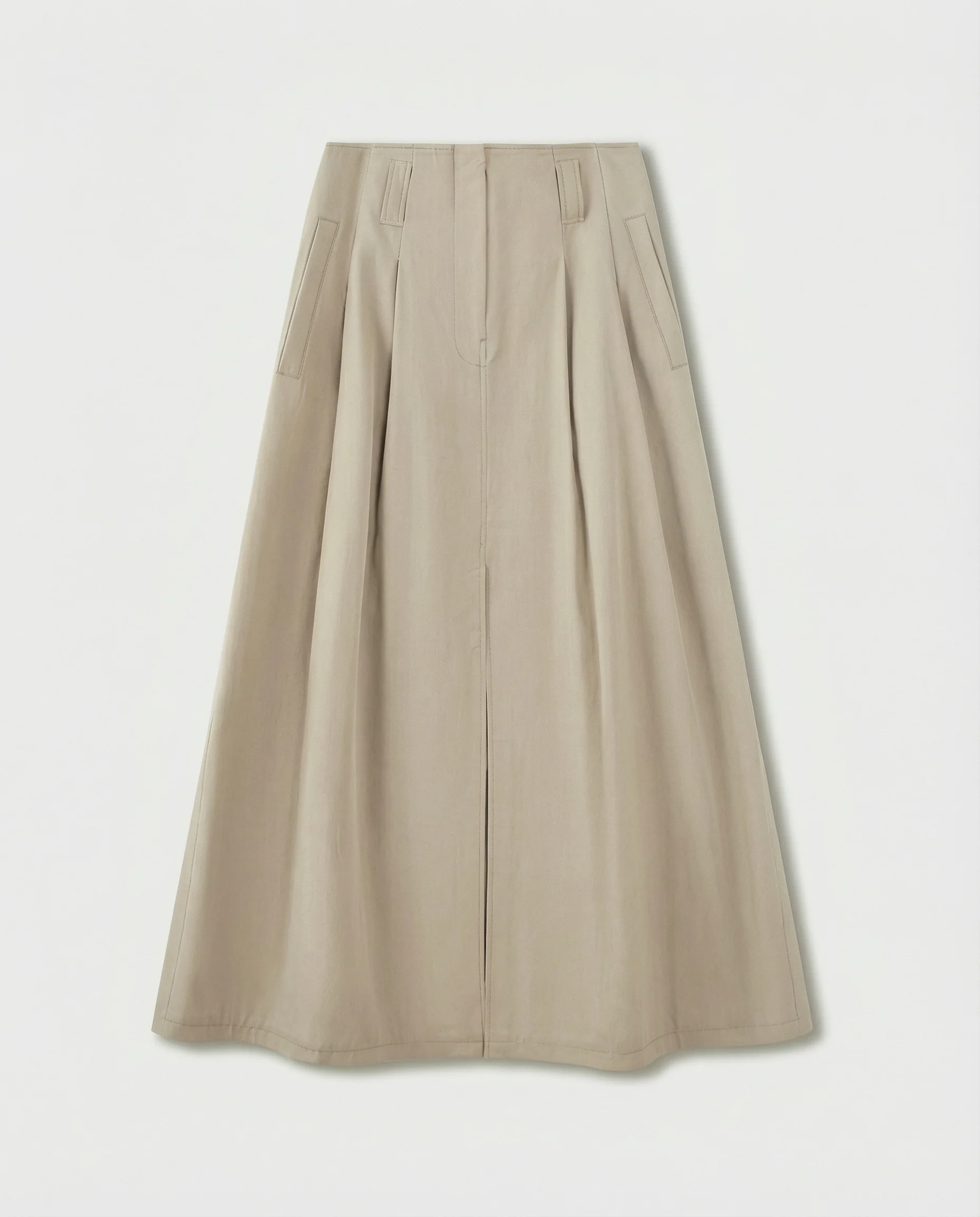 Pleated Slit Maxi Skirt - Image 5