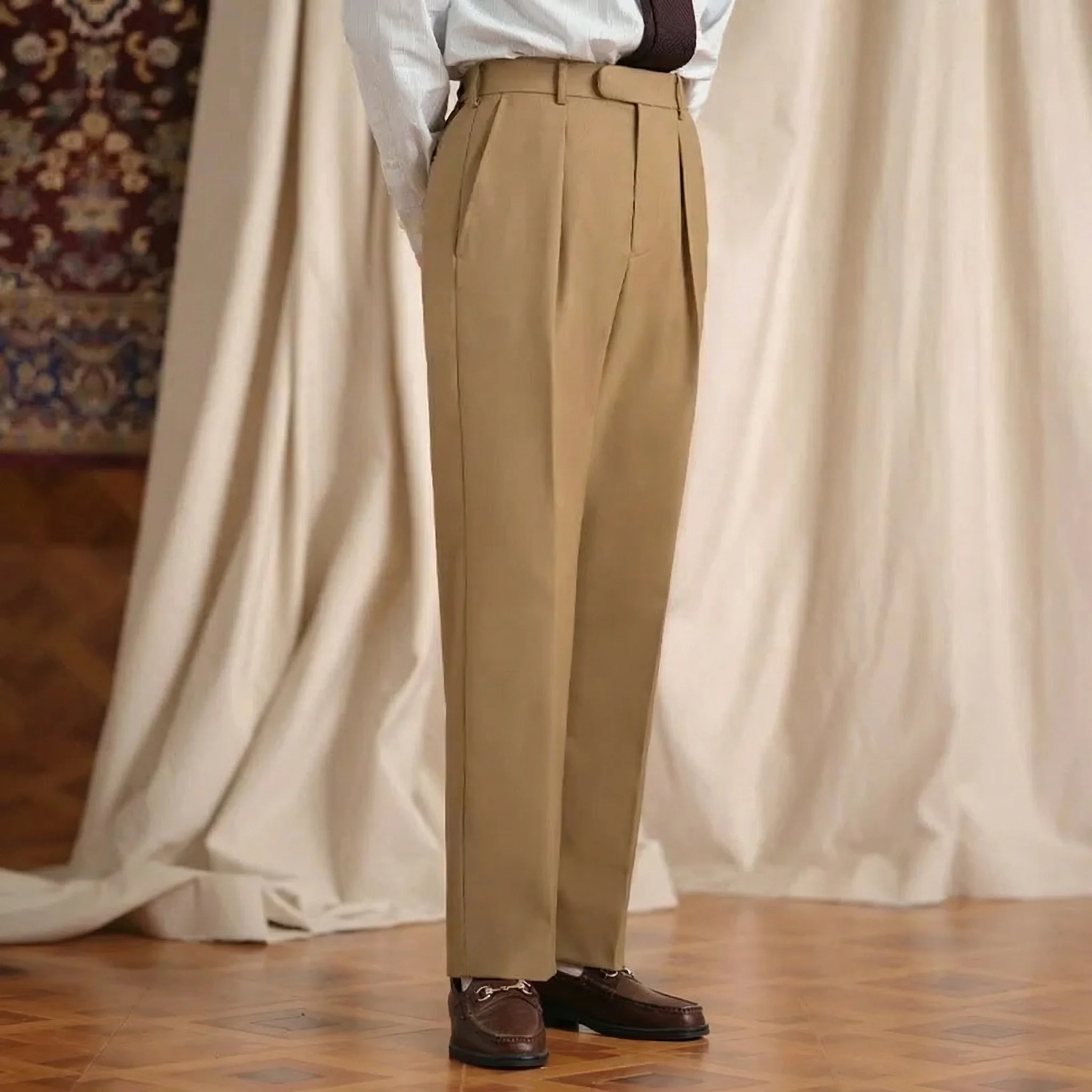Pleated Straight Trousers - Image 8