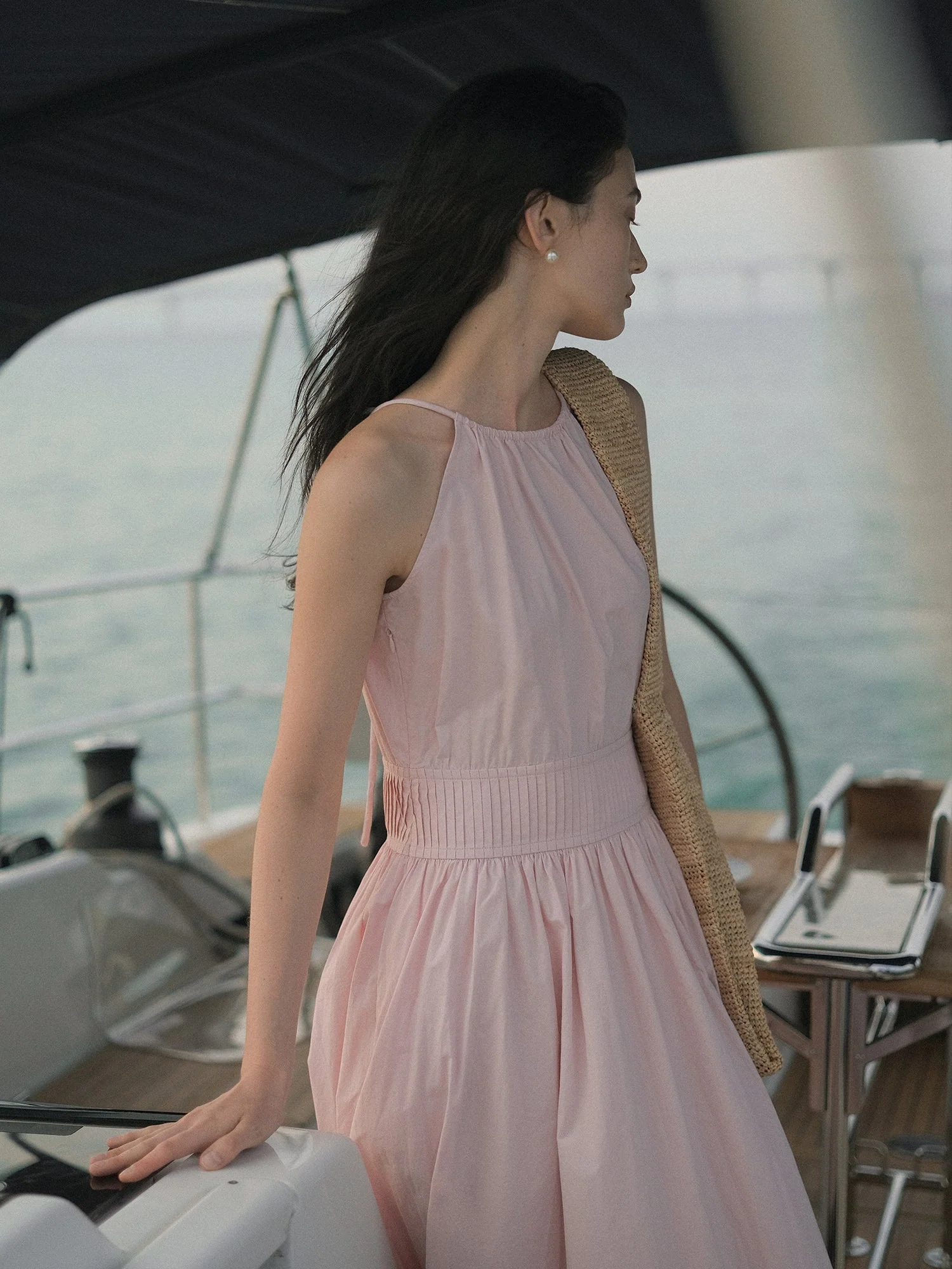 Pleated Suspender Dress