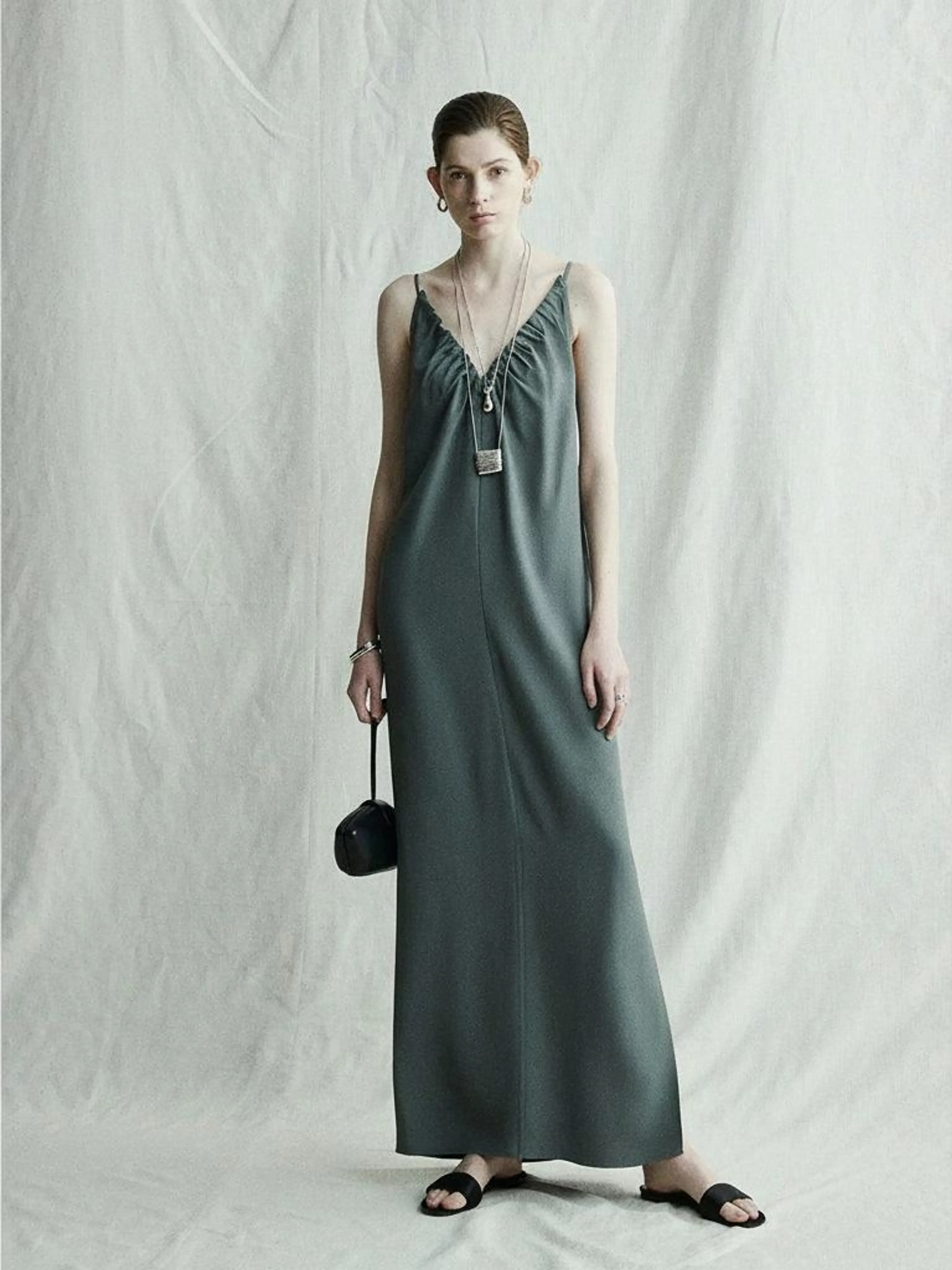 Pleated Suspender Dress