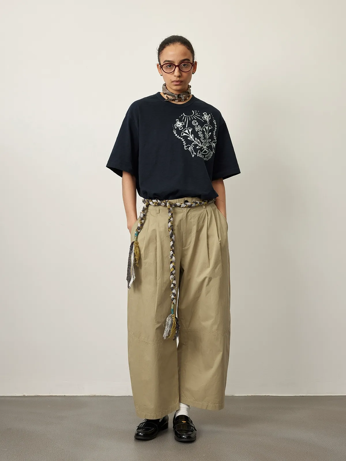 Pleated Twill Balloon Pants - Image 5