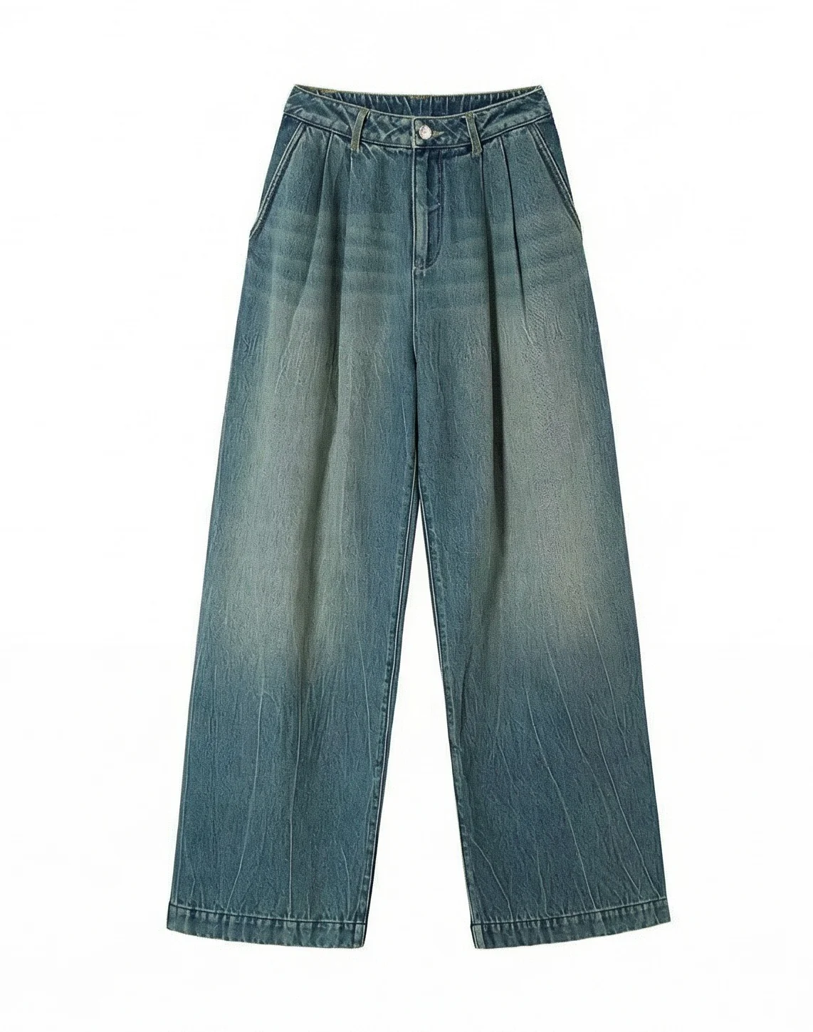 Pleated Wide-Leg Jeans - Image 6