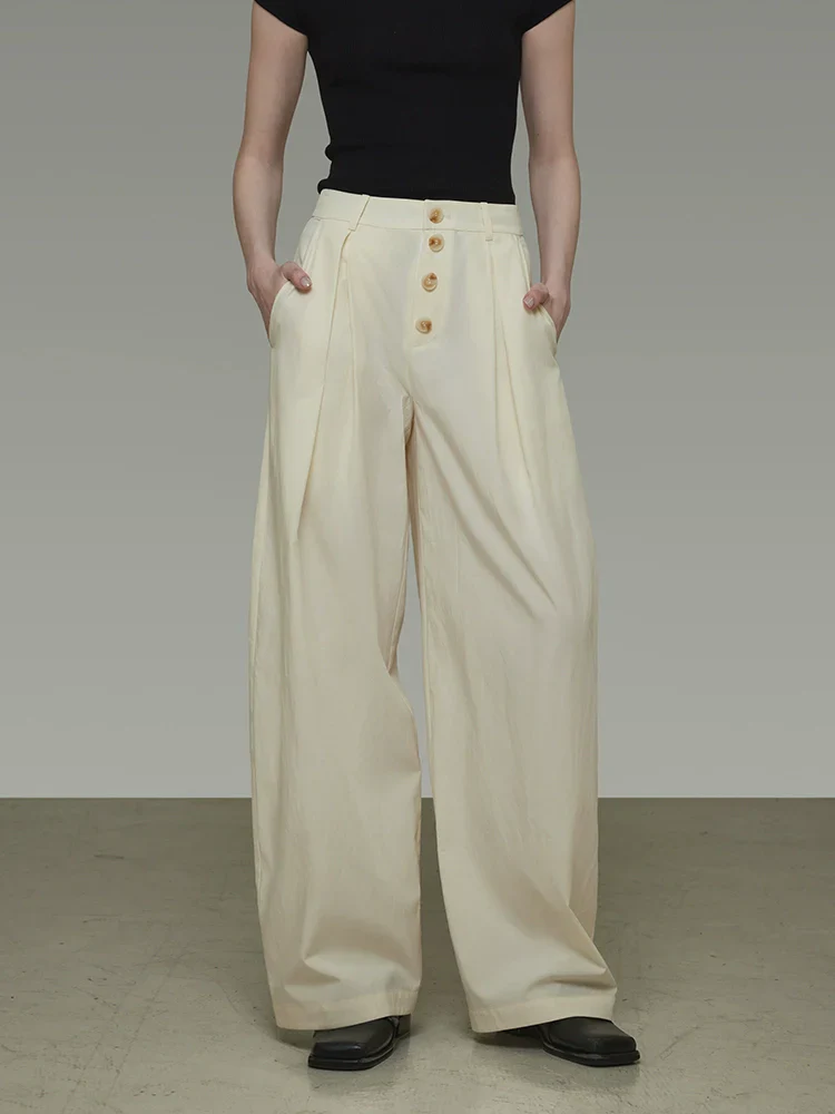 Pleated Wide-Leg Trousers