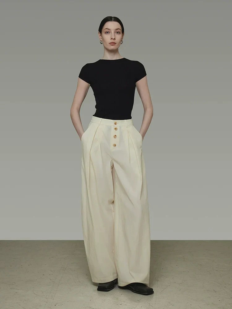 Pleated Wide-Leg Trousers - Image 2