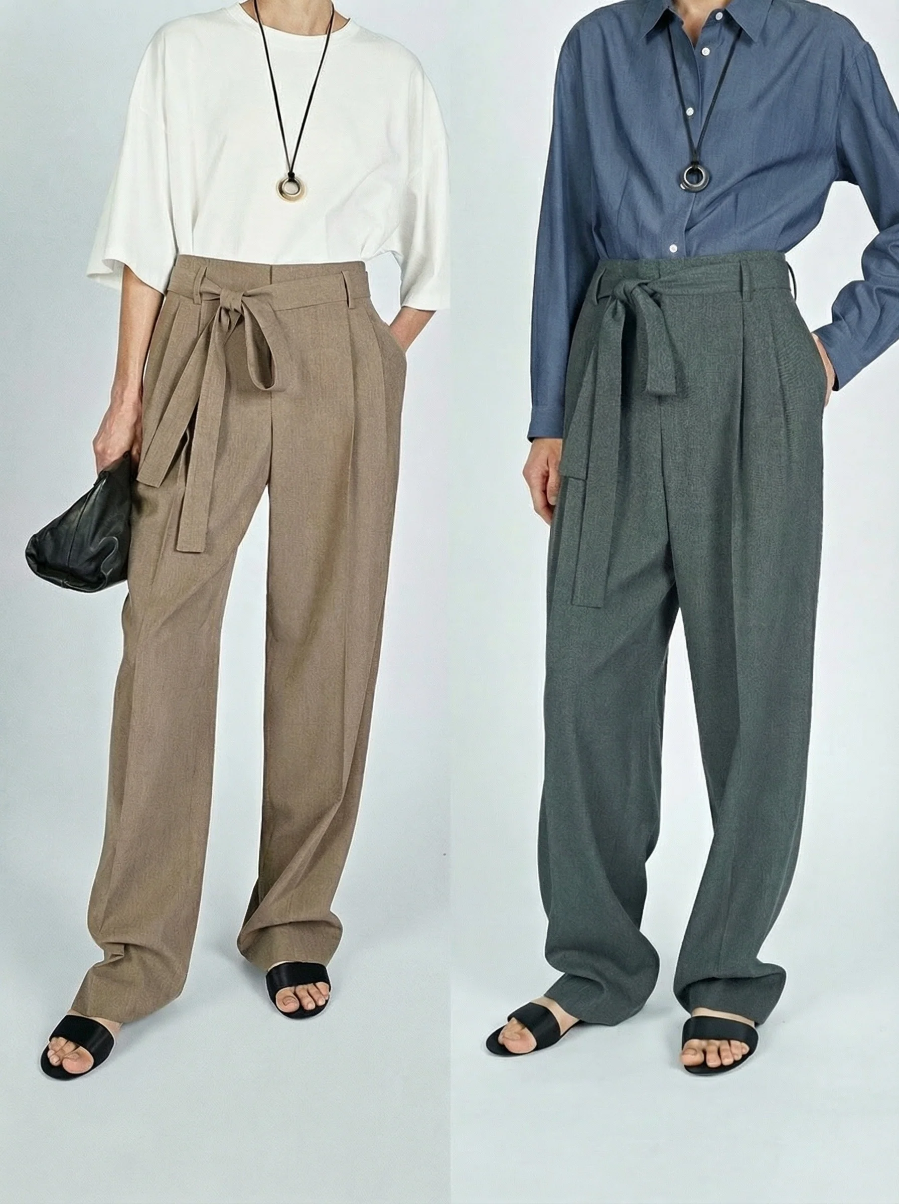 Pleated Wide-Leg Trousers - Image 5