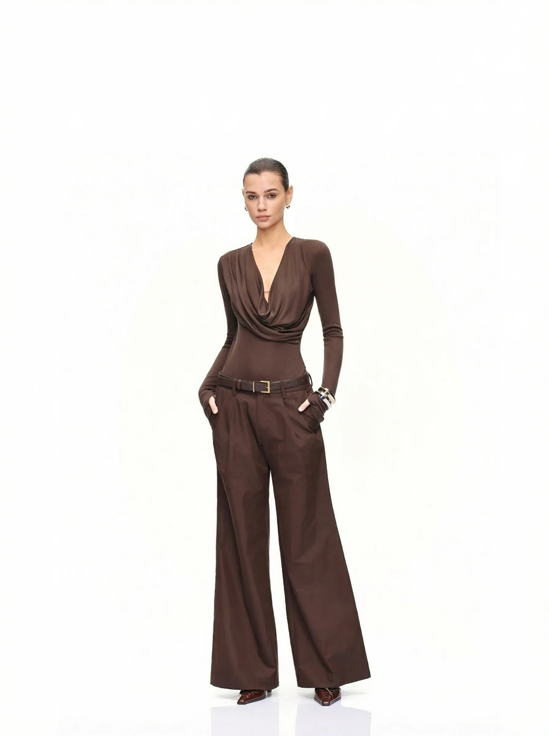Pleated Wide-Leg Trousers - Image 6