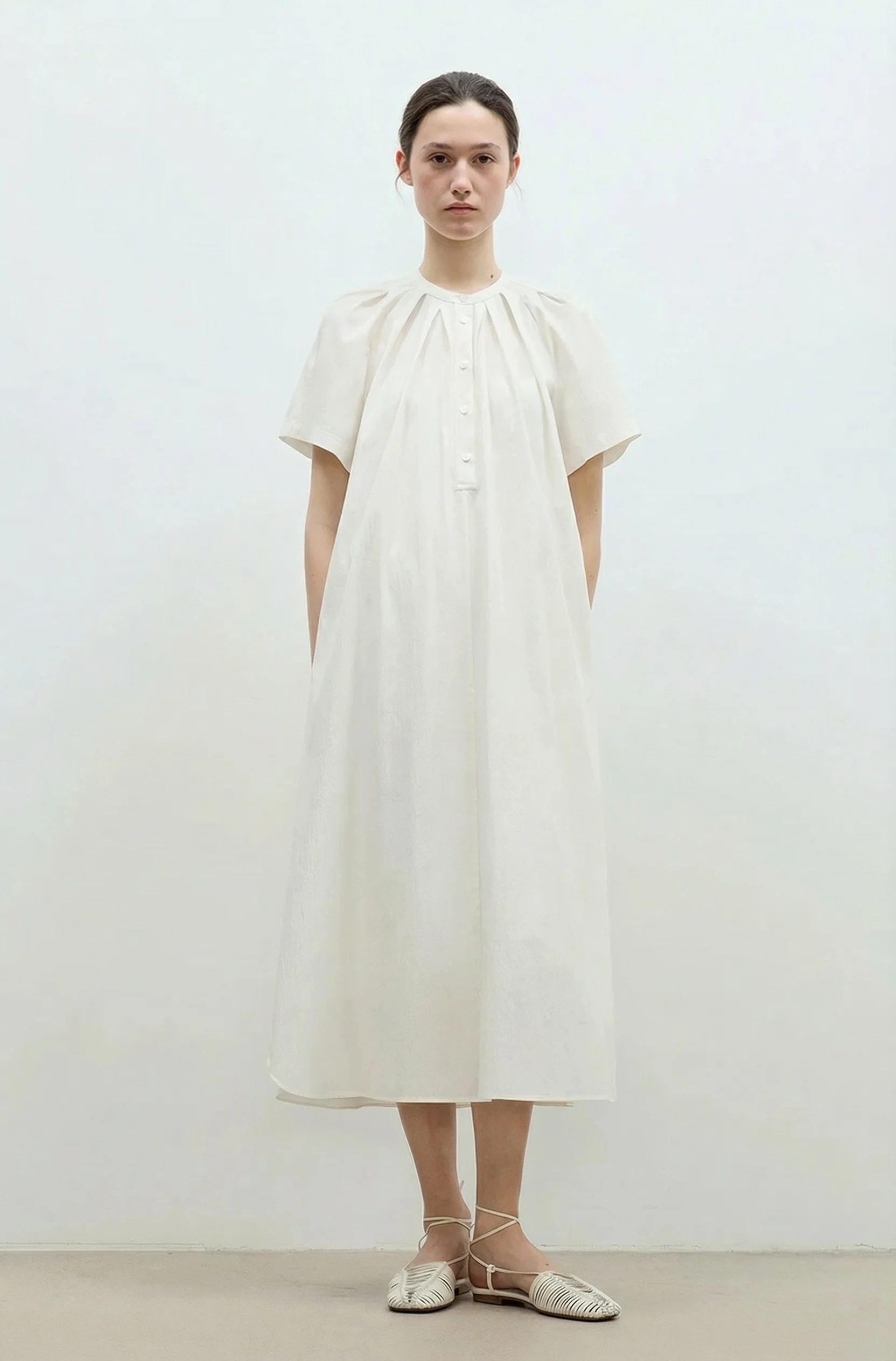 Pleated Yoke Dress