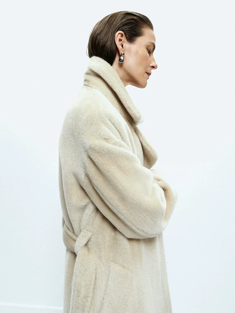 Plush Belted Coat - Image 4