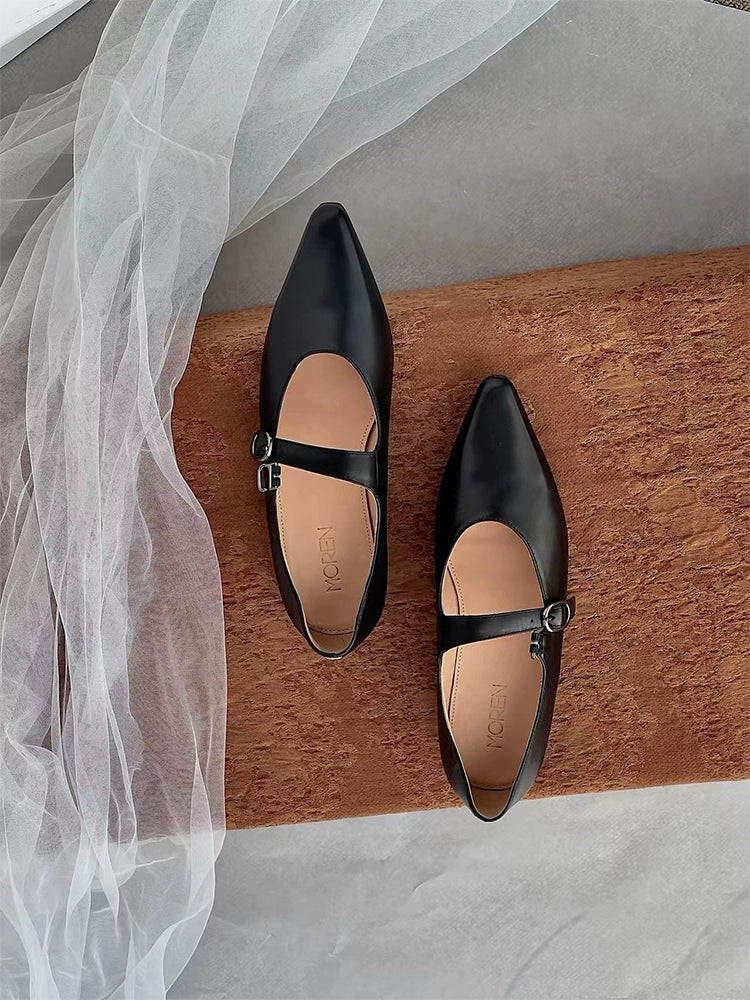 Pointed-Toe Leather Mary Janes - Image 2