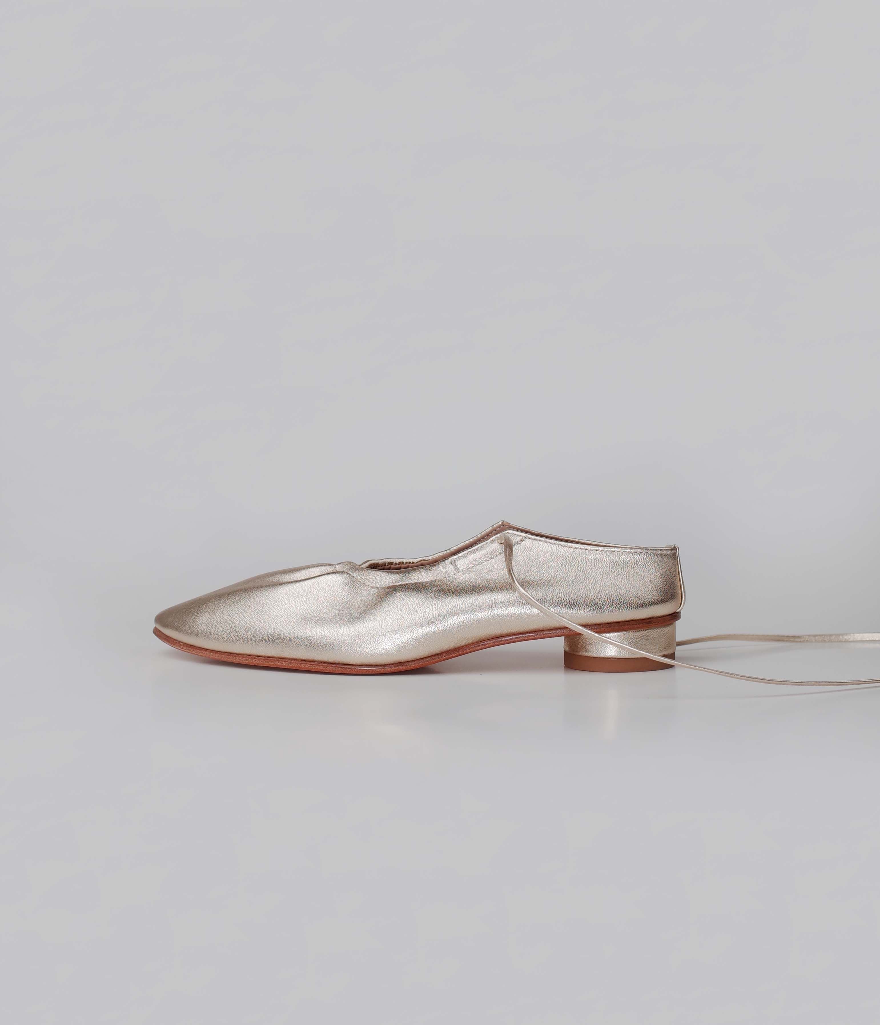 Pointed Toe Metallic Ballet Flats - Image 3