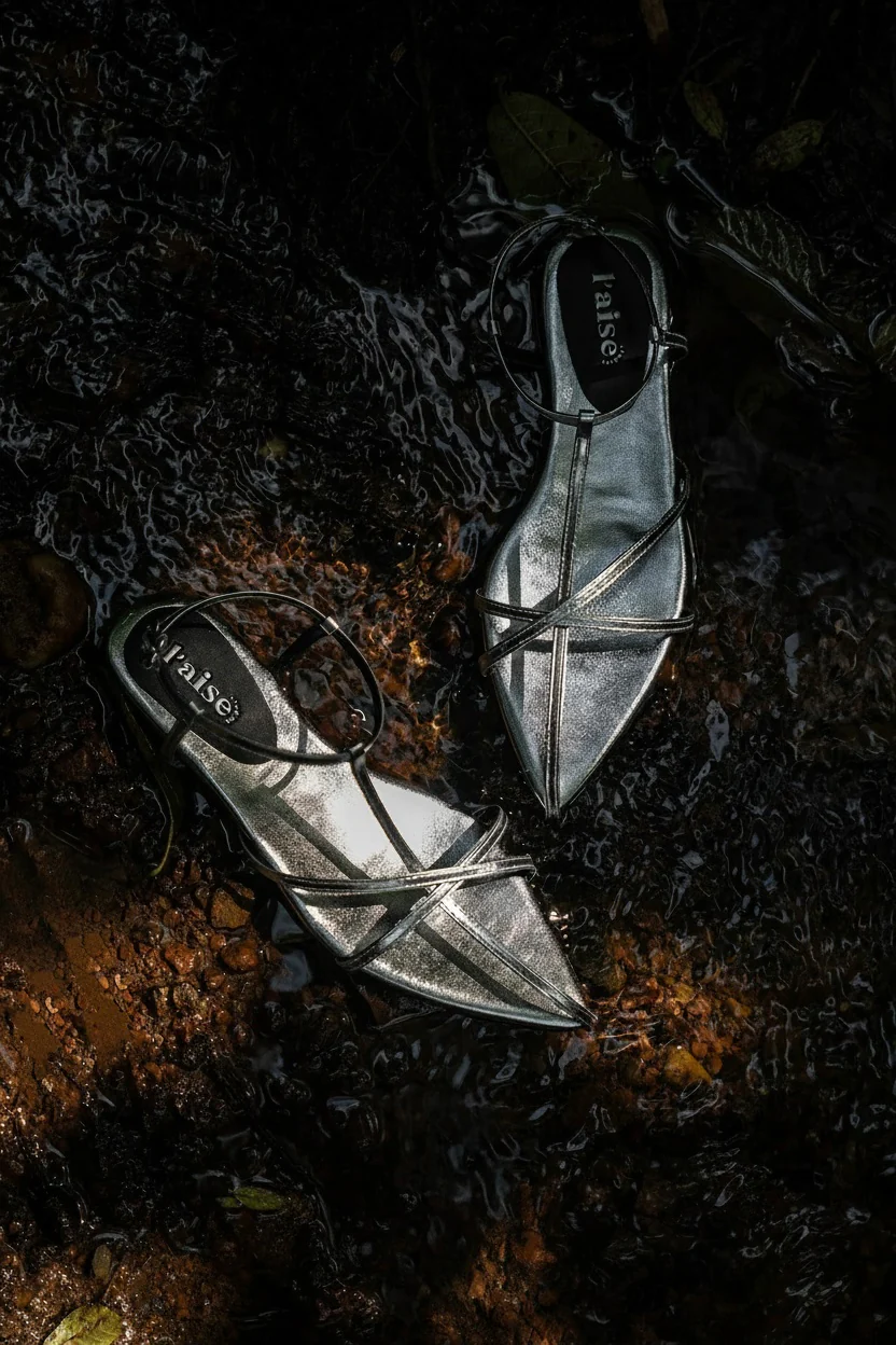 Pointed-Toe Strappy Leather Flats - Image 2