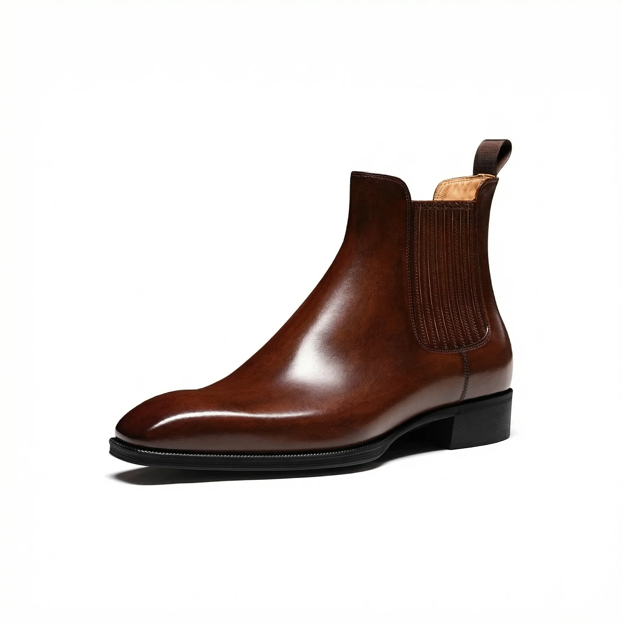 Polished Italian Calf Leather Chelsea Boots - Image 4