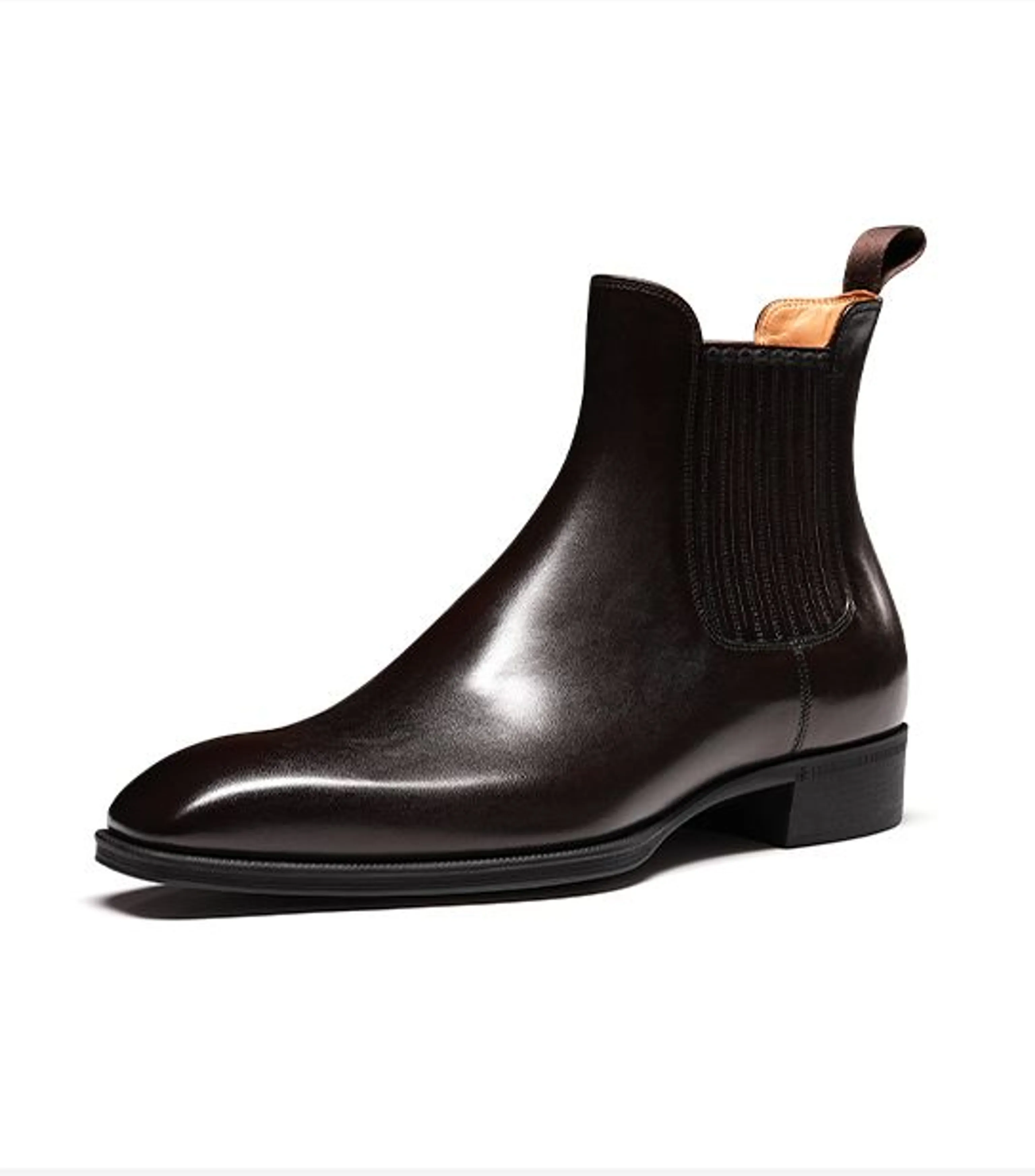 Polished Italian Calf Leather Chelsea Boots - Image 9