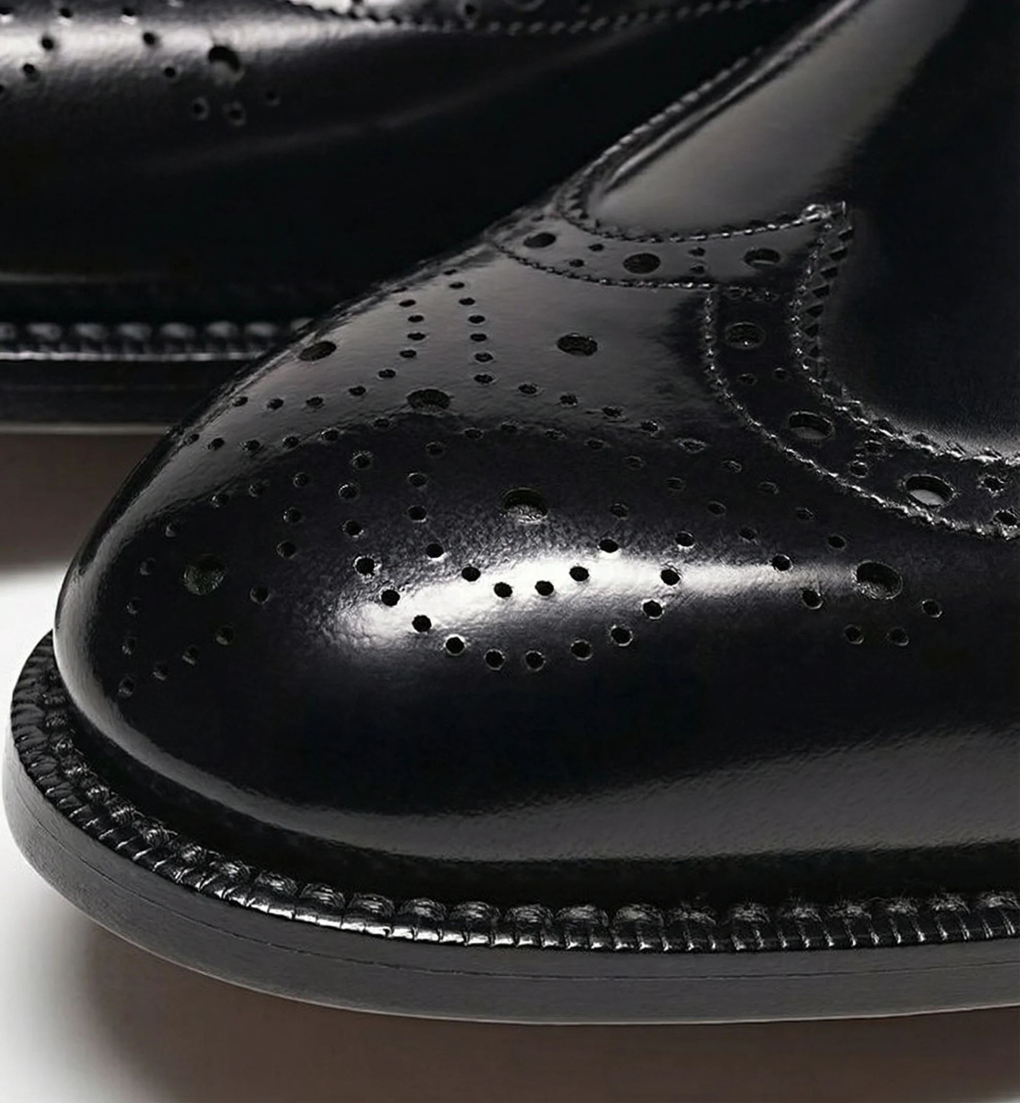 Polished Italian Leather Goodyear-Welted Wingtip Brogue - Image 2