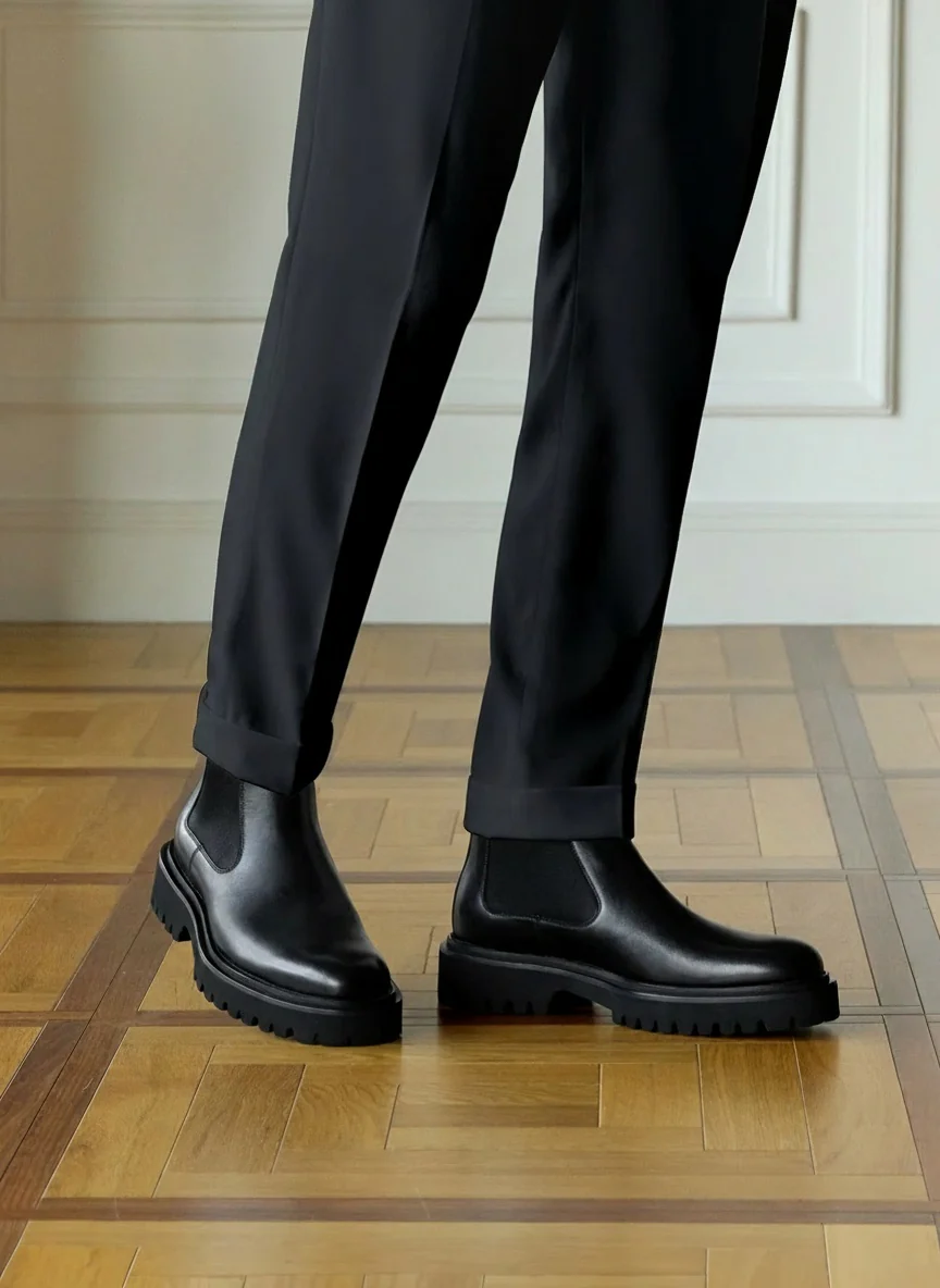 Polished Lug Chelsea Boots - Image 2