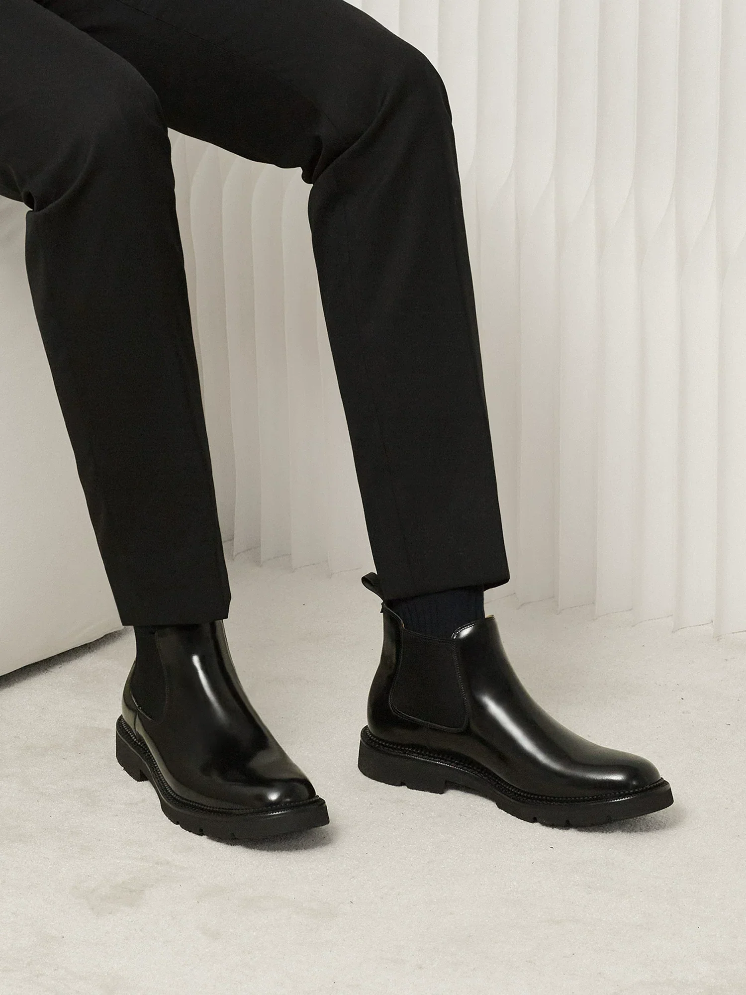 Polished Lug-Sole Chelsea Boot
