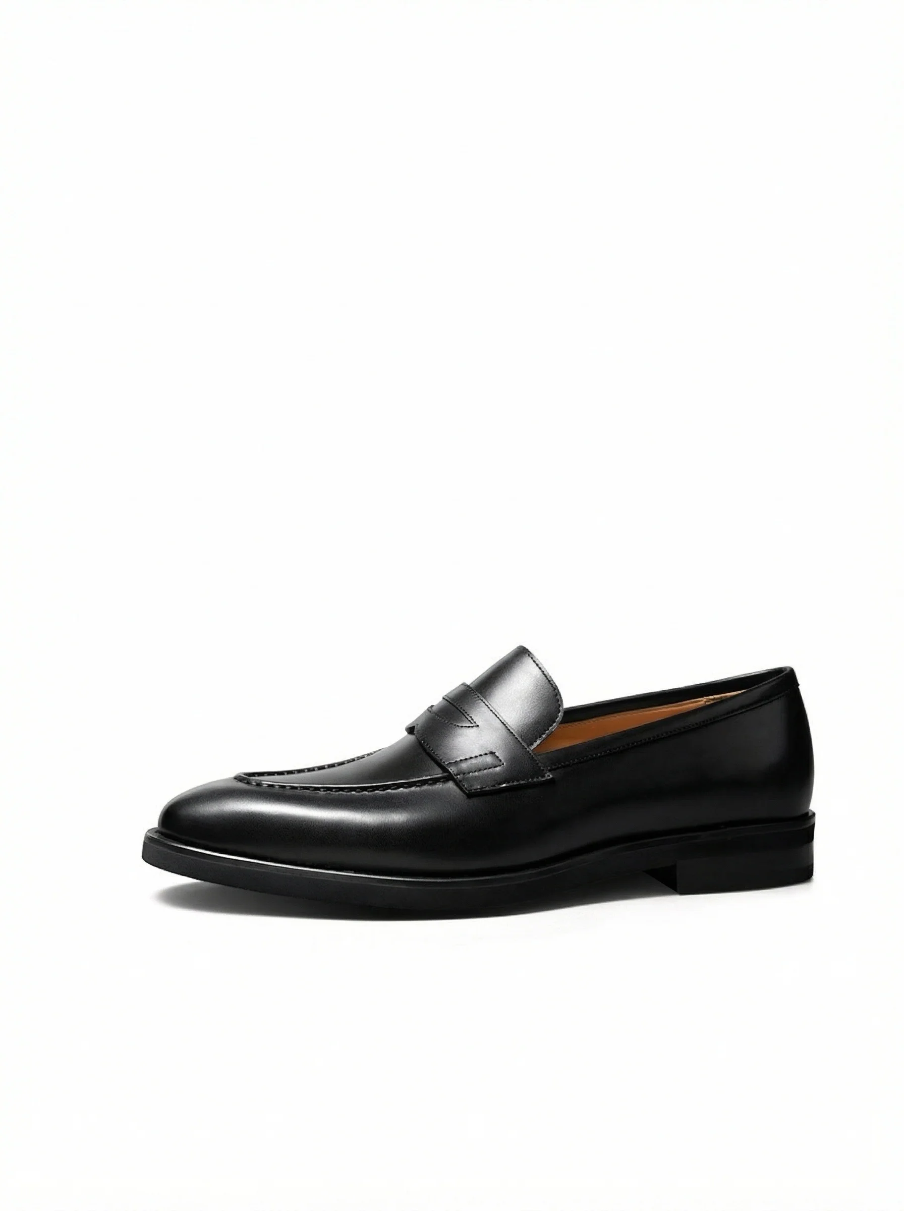 Polished Top-Grain Calf Leather Penny Loafers - Image 5