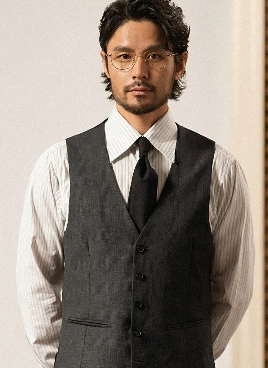 Prince Check Slim Vest - Image 2