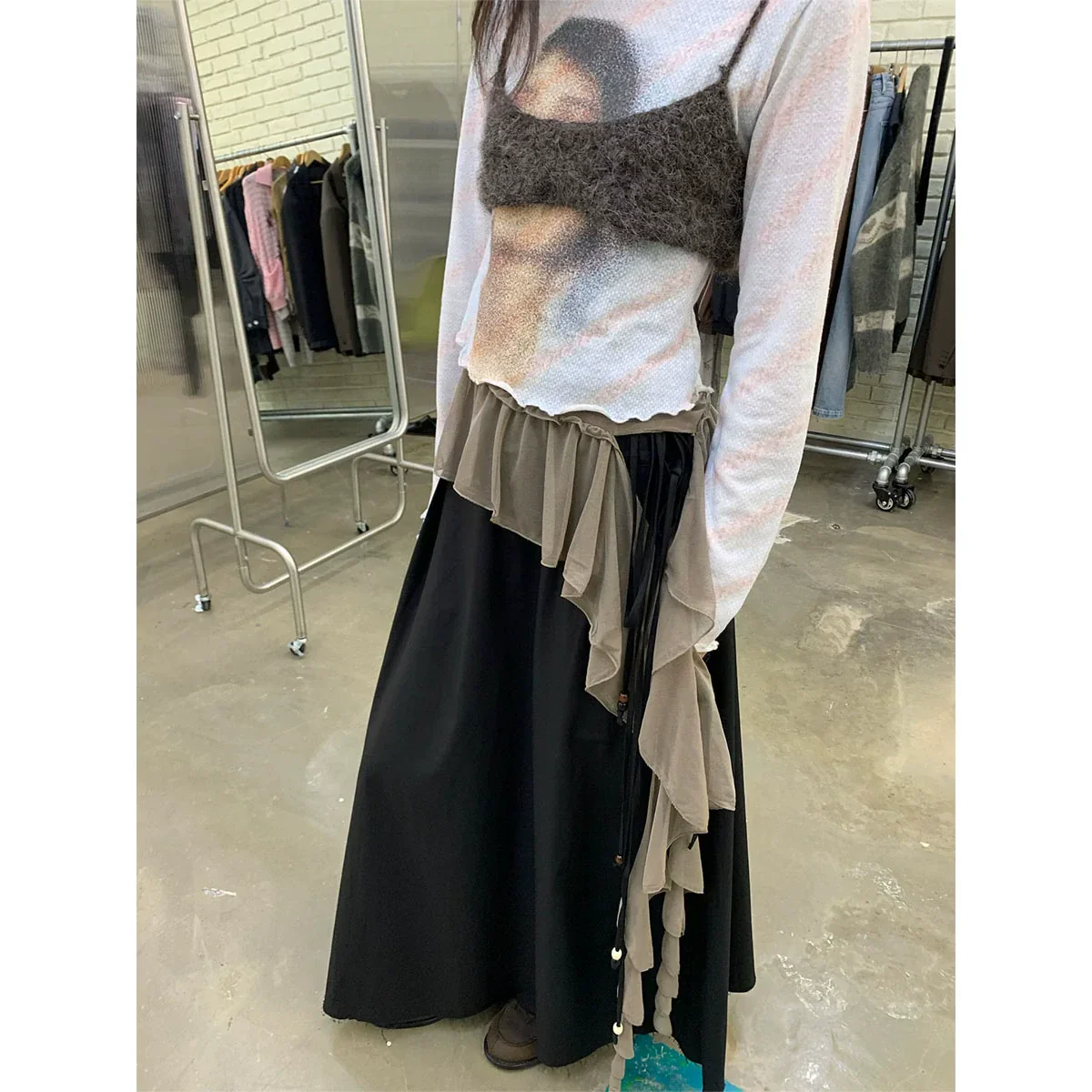 Printed Ruffled Long-Sleeve T-Shirt - Image 3