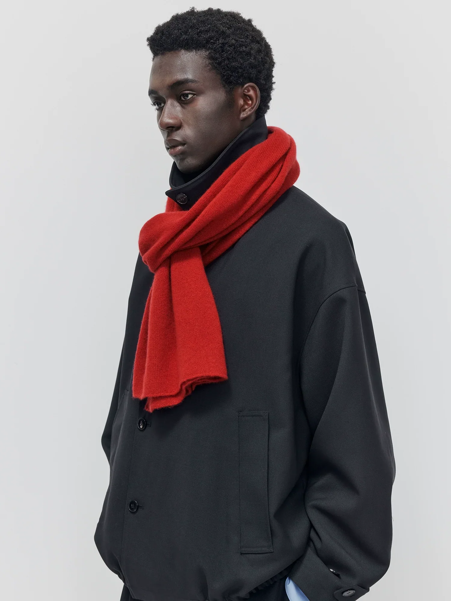 Pure Cashmere Wide Knit Scarf