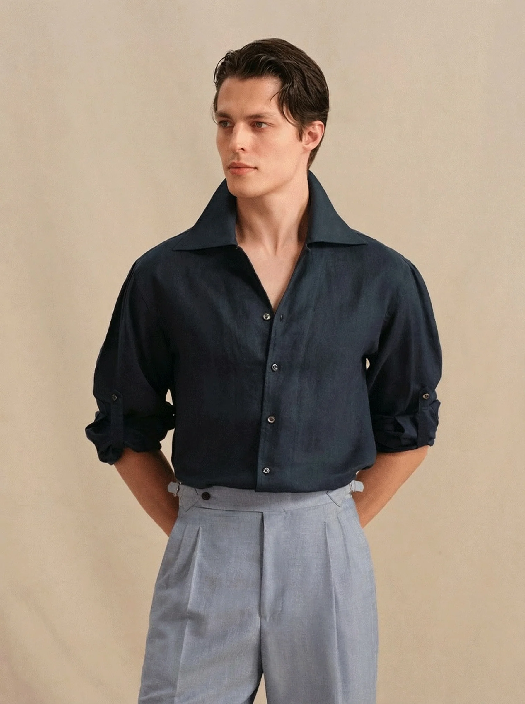 Pure Linen Cuban Collar Shirt