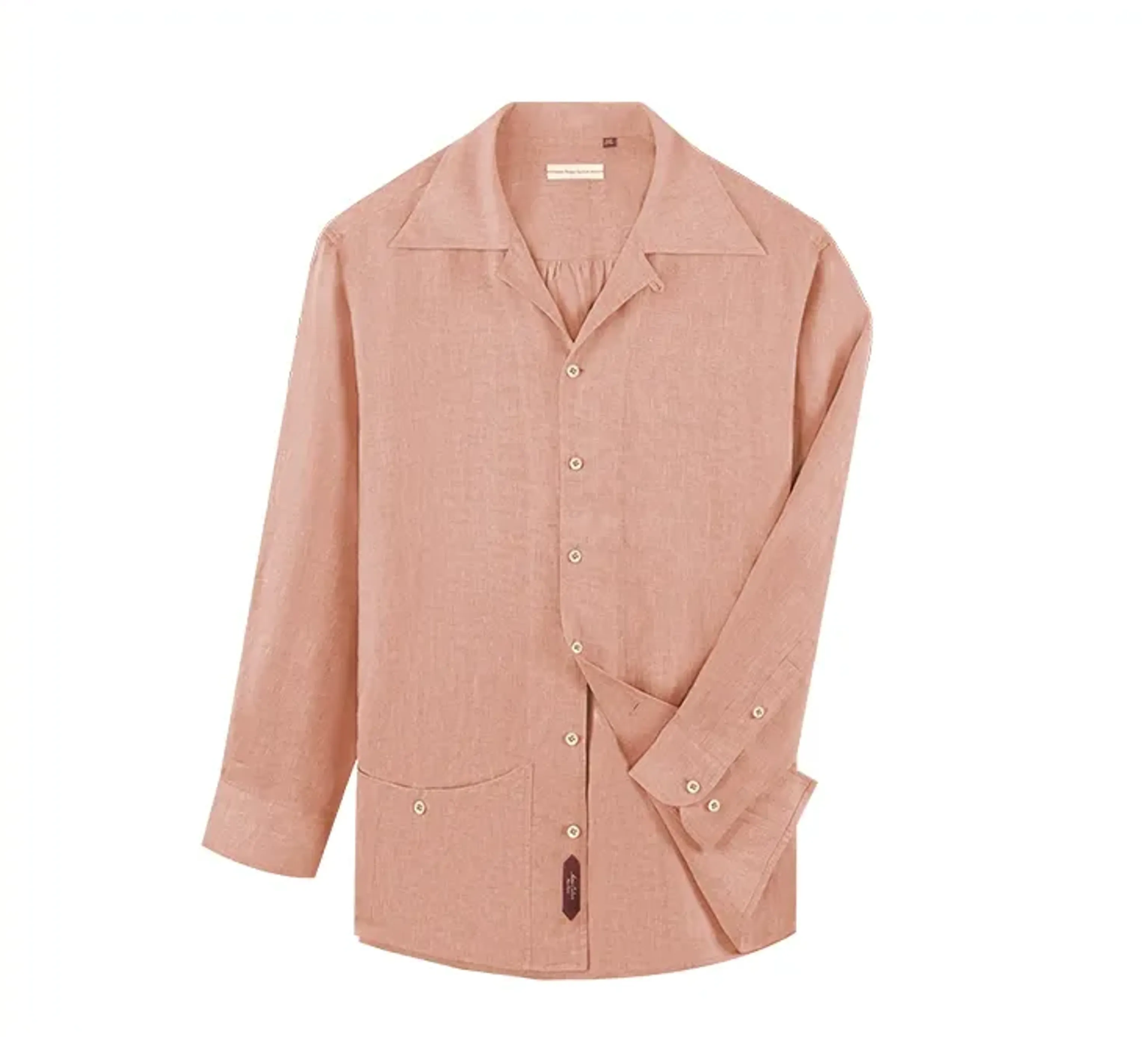 Pure Linen Cuban Collar Shirt - Image 8