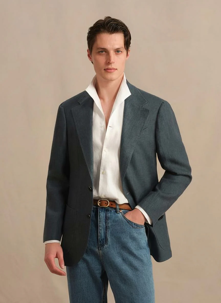 Pure Linen Single-Breasted Blazer - Image 5