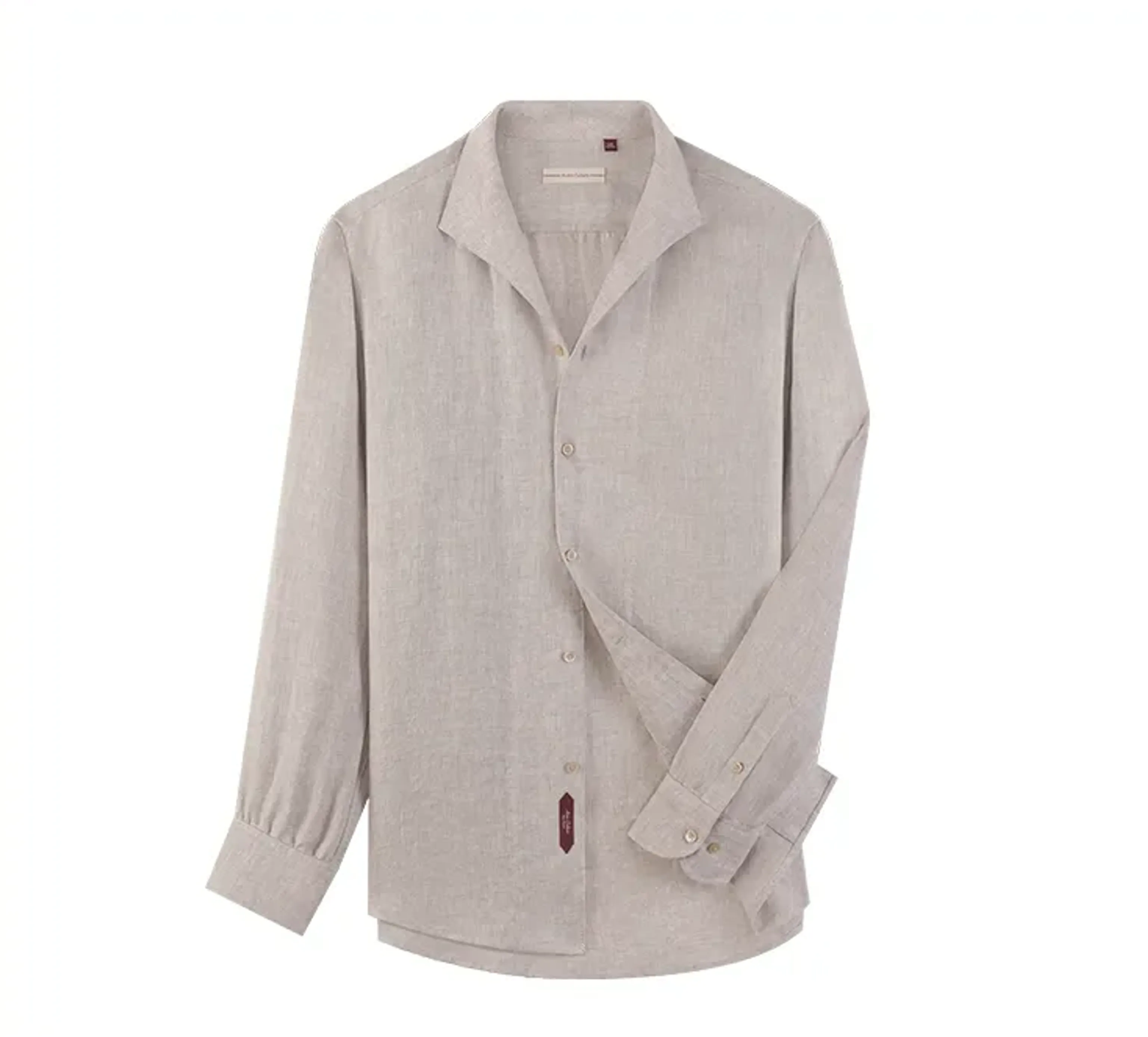 Pure Linen Square-Collar Shirt - Image 5
